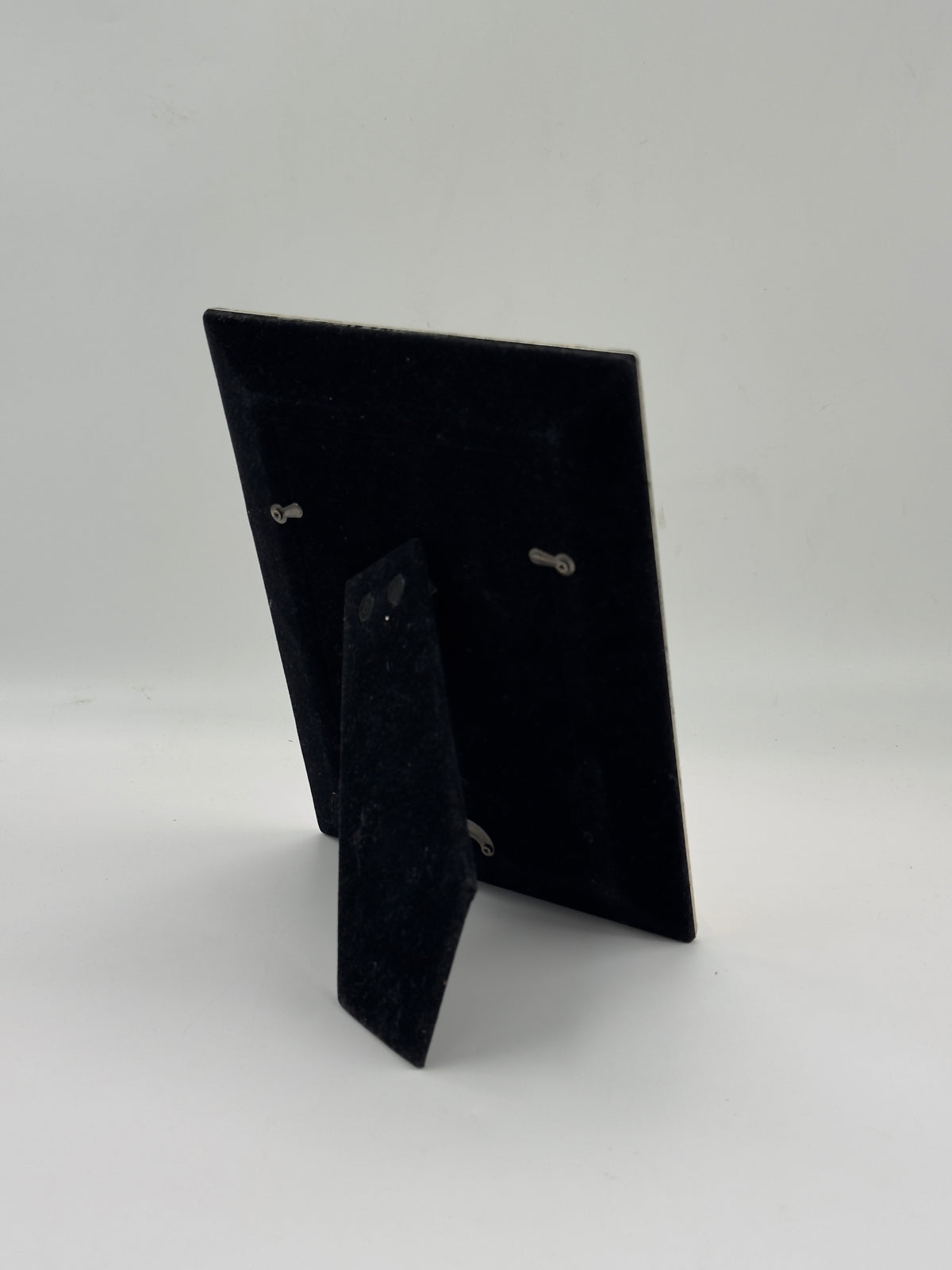 Vintage Silver-Plated Picture Frame with Stepped Mitred Border