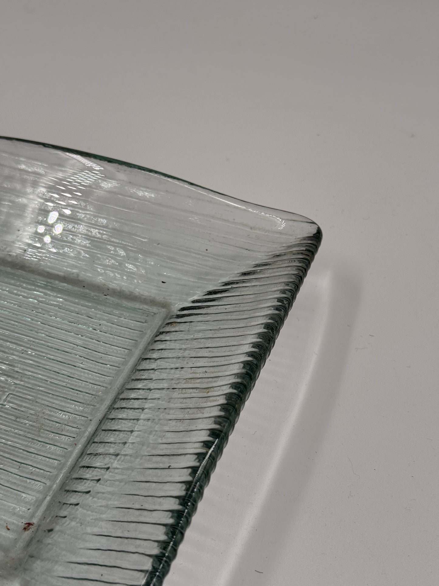 Vintage Ribbed Glass Tray