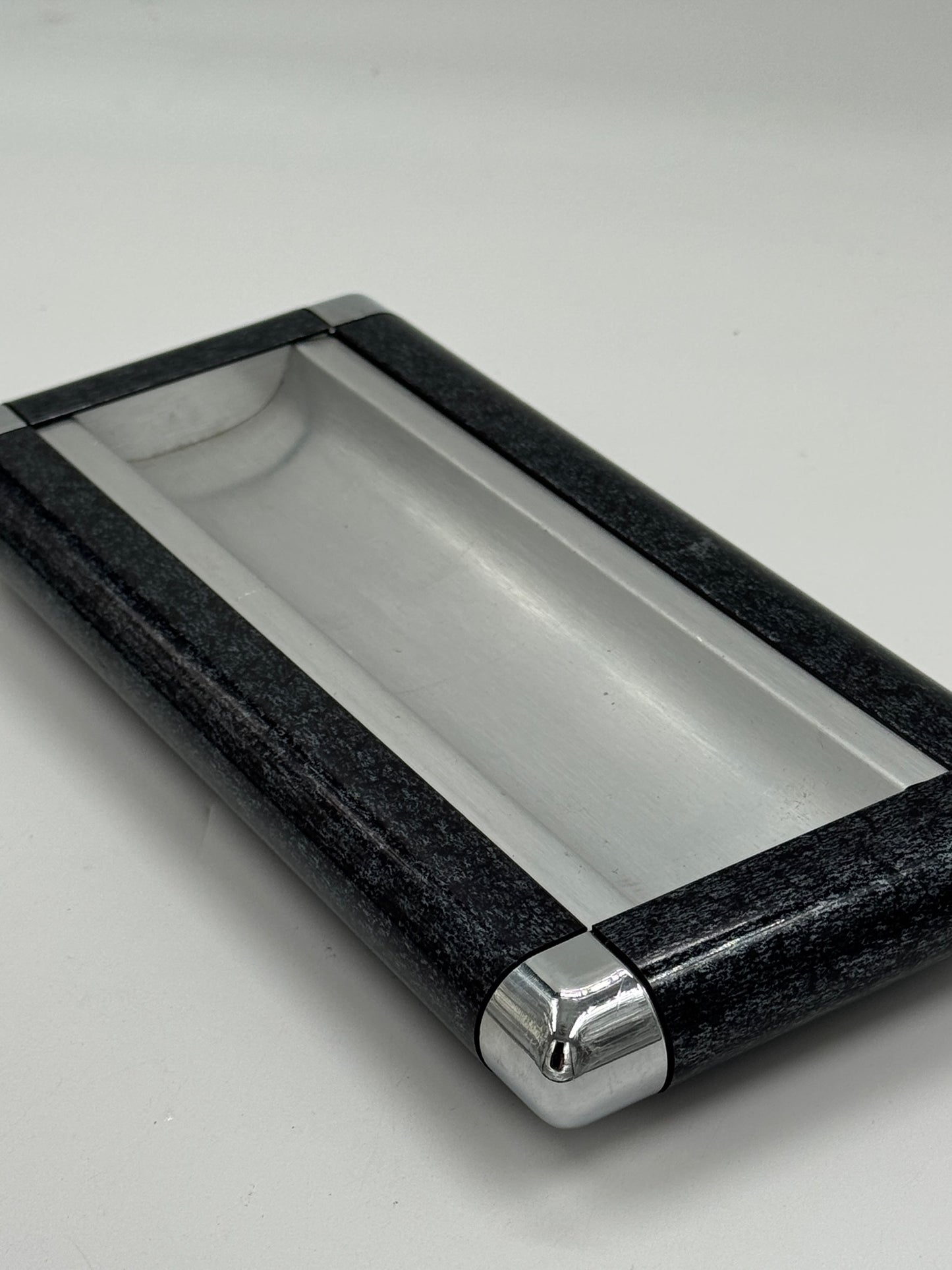 Vintage Art Deco Faux Marble & Chrome Desk Tray