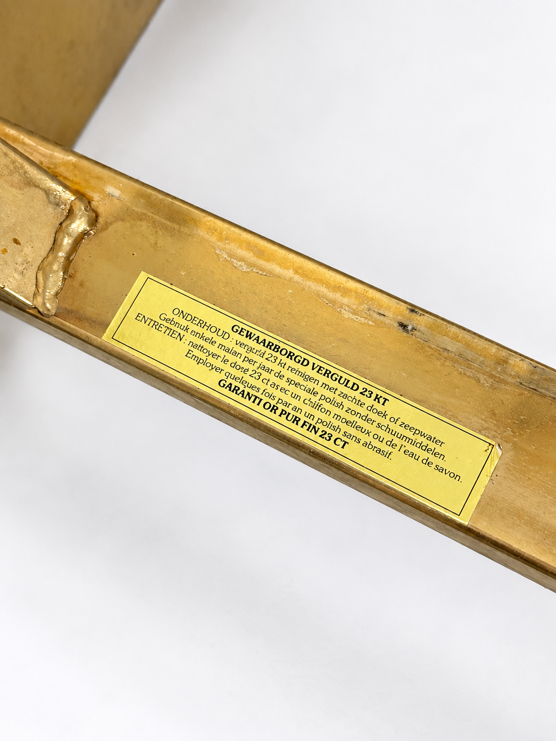 Belgochrom Gold-Plated Coffee Table, 1970s