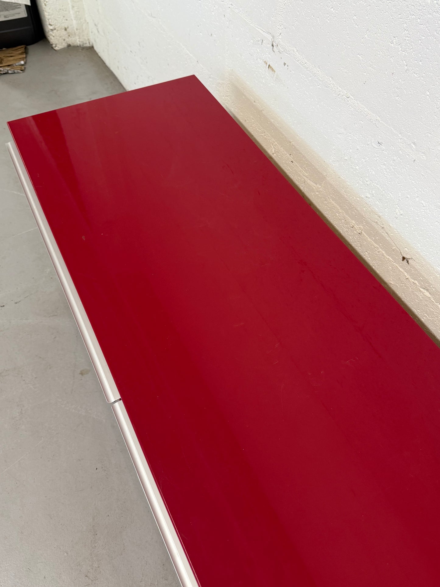 IKEA High-Gloss Red Sideboard with Drawers, Semi-Vintage