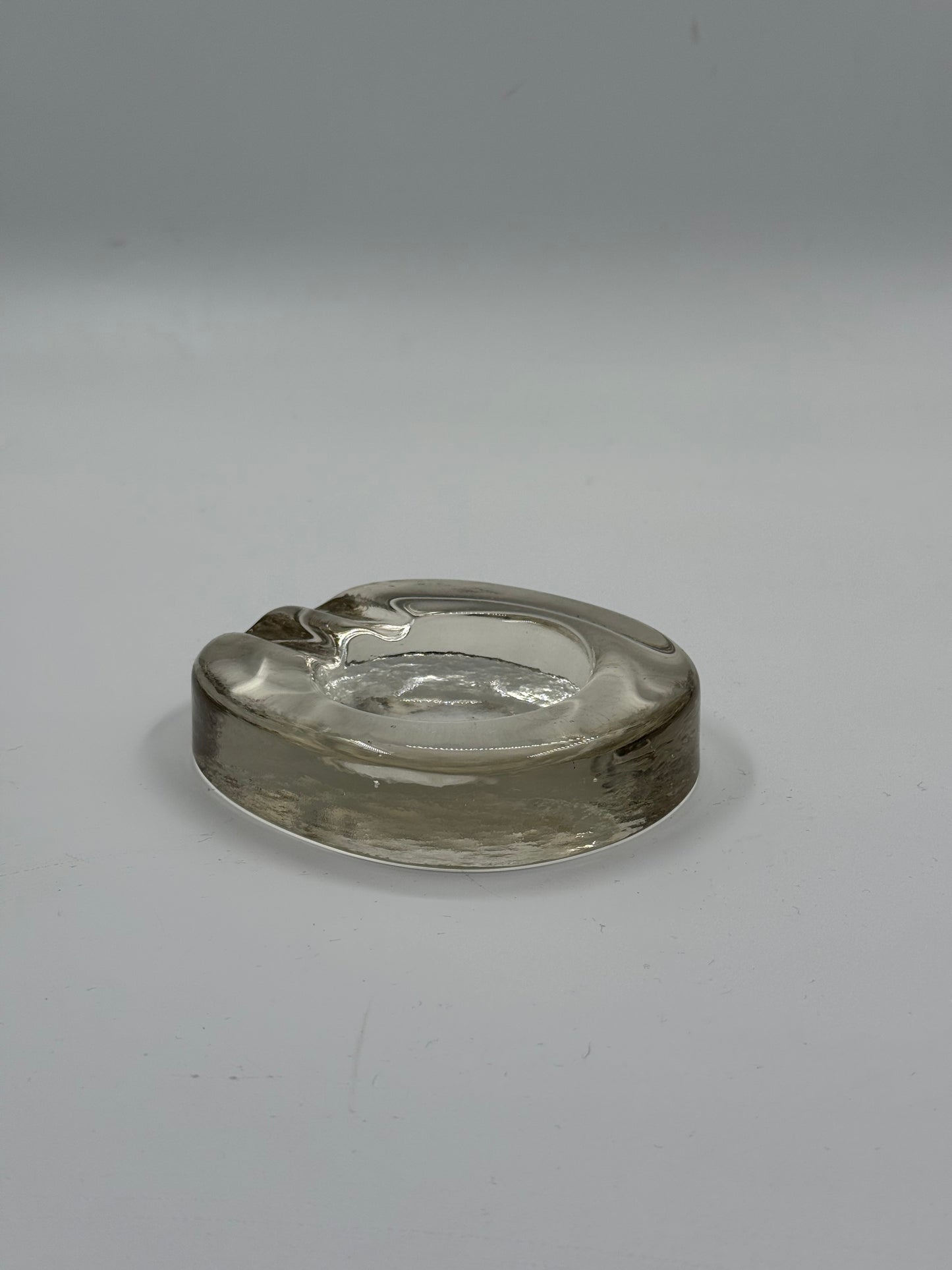 Smoked Glass Ashtray Minimalist Design, 1970s