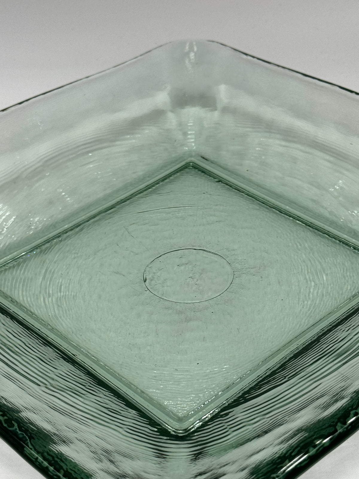 Sculptural Square Glass Tray Textured Wave Finish