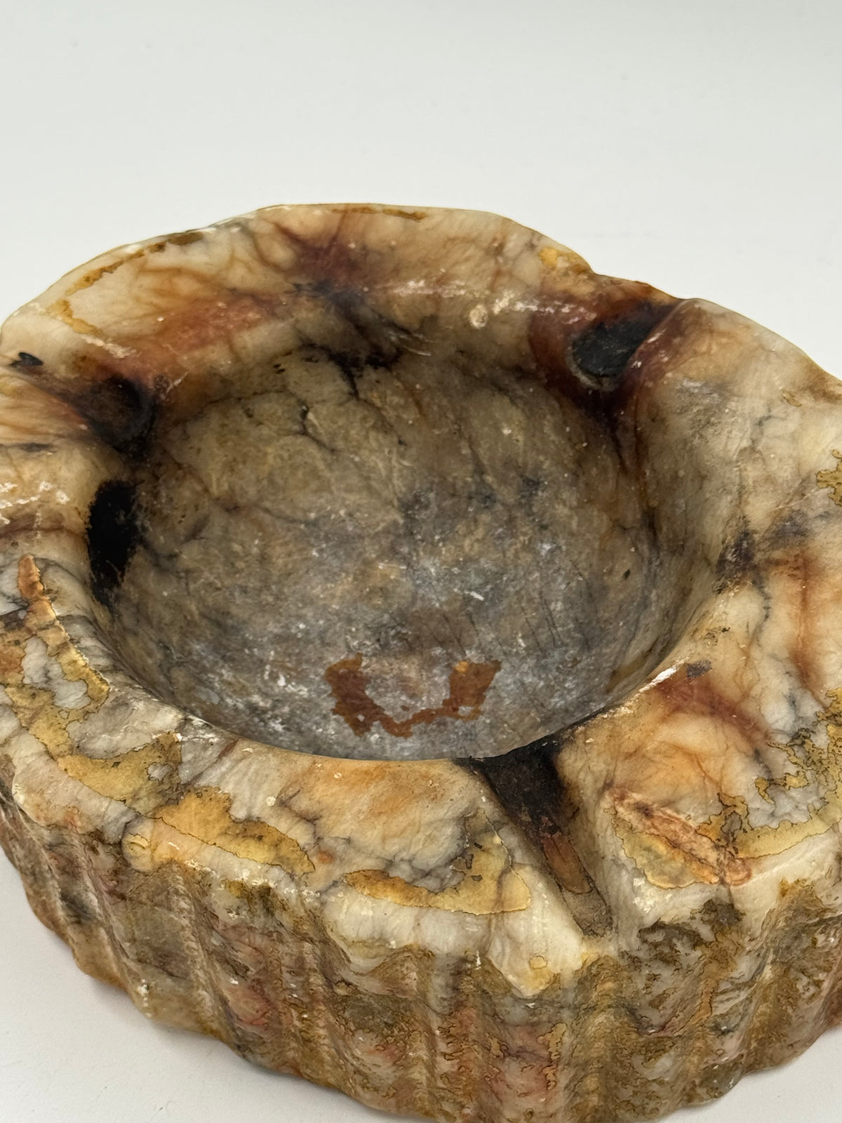 Vintage Hand-Carved Stone Ashtray