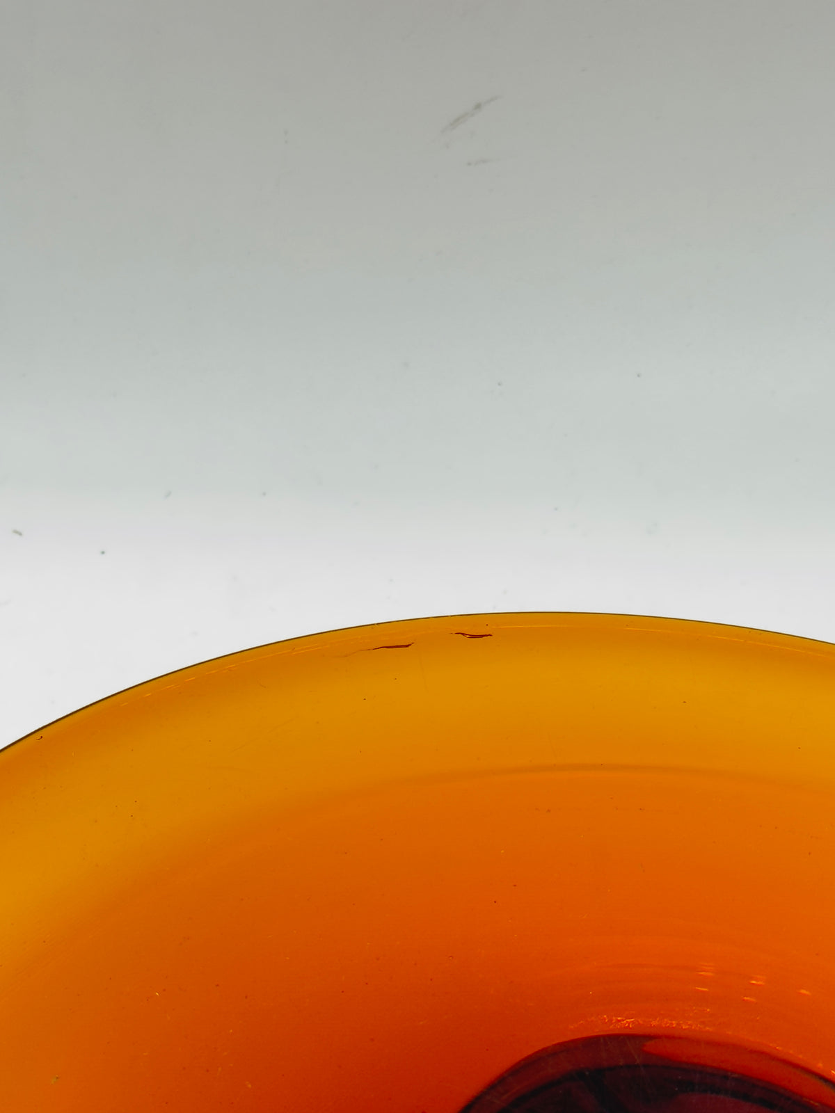 Vintage Amber Art Glass Footed Centerpiece Plate