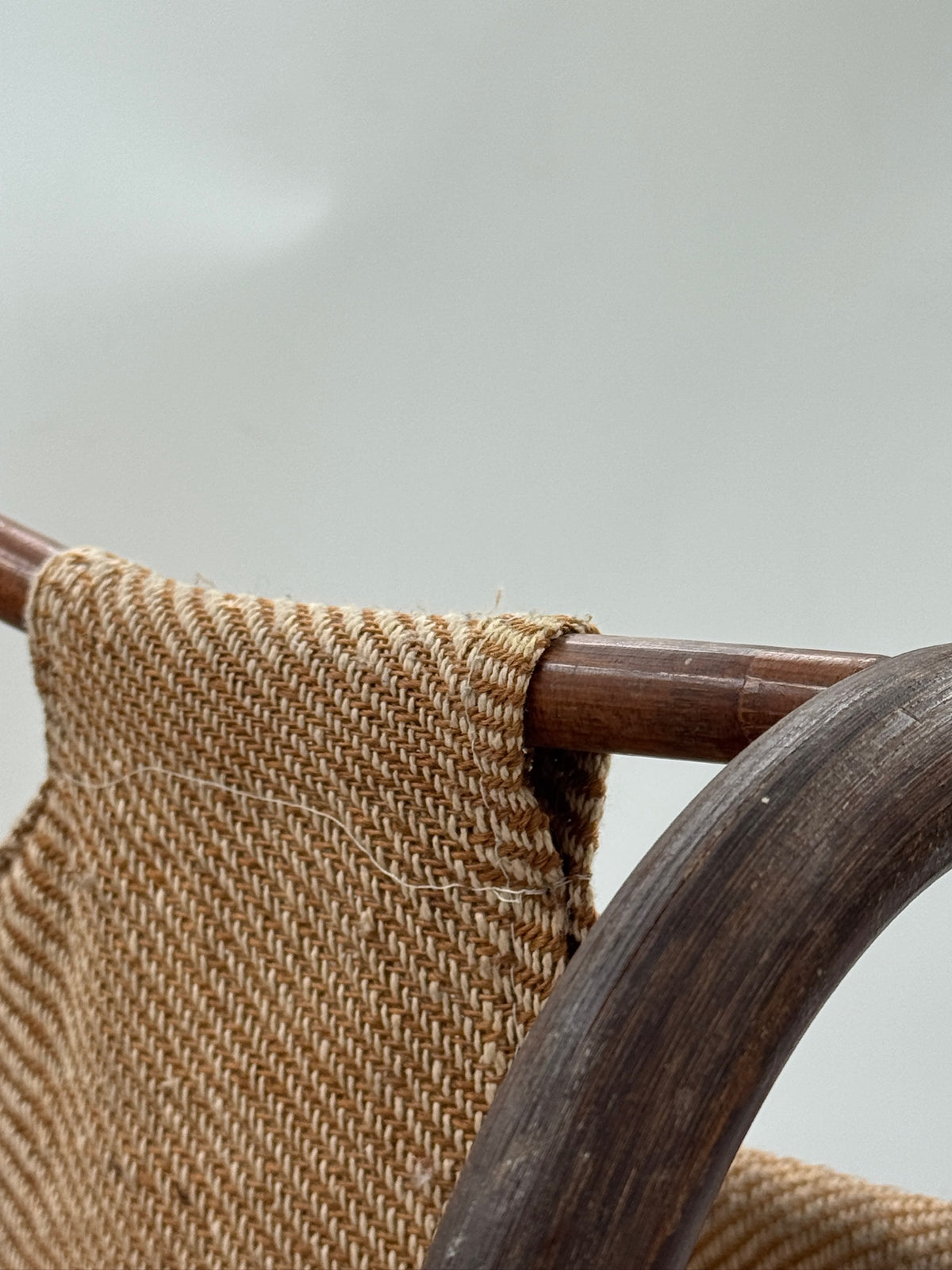 Vintage Bamboo and Jute Magazine Rack, Italian Style