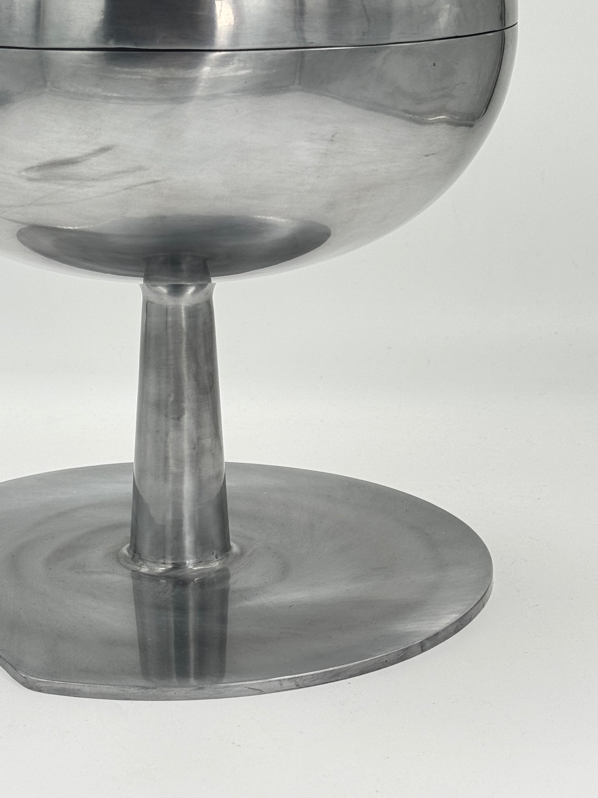 Vintage Sculptural Aluminum Wine Box Display Stand, Snifter Form