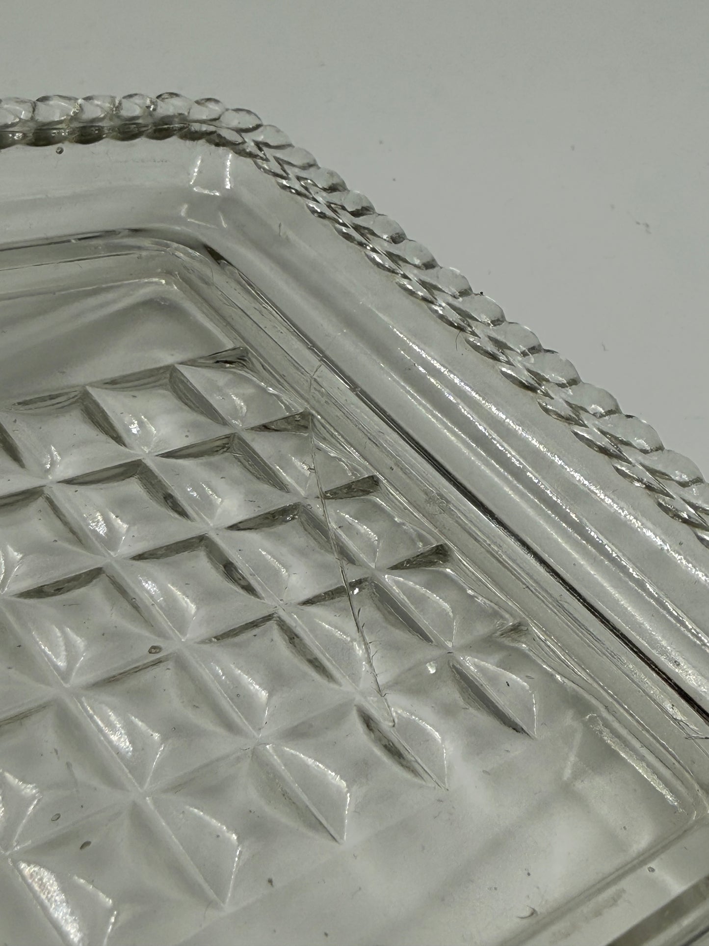 Vintage textured glass tray