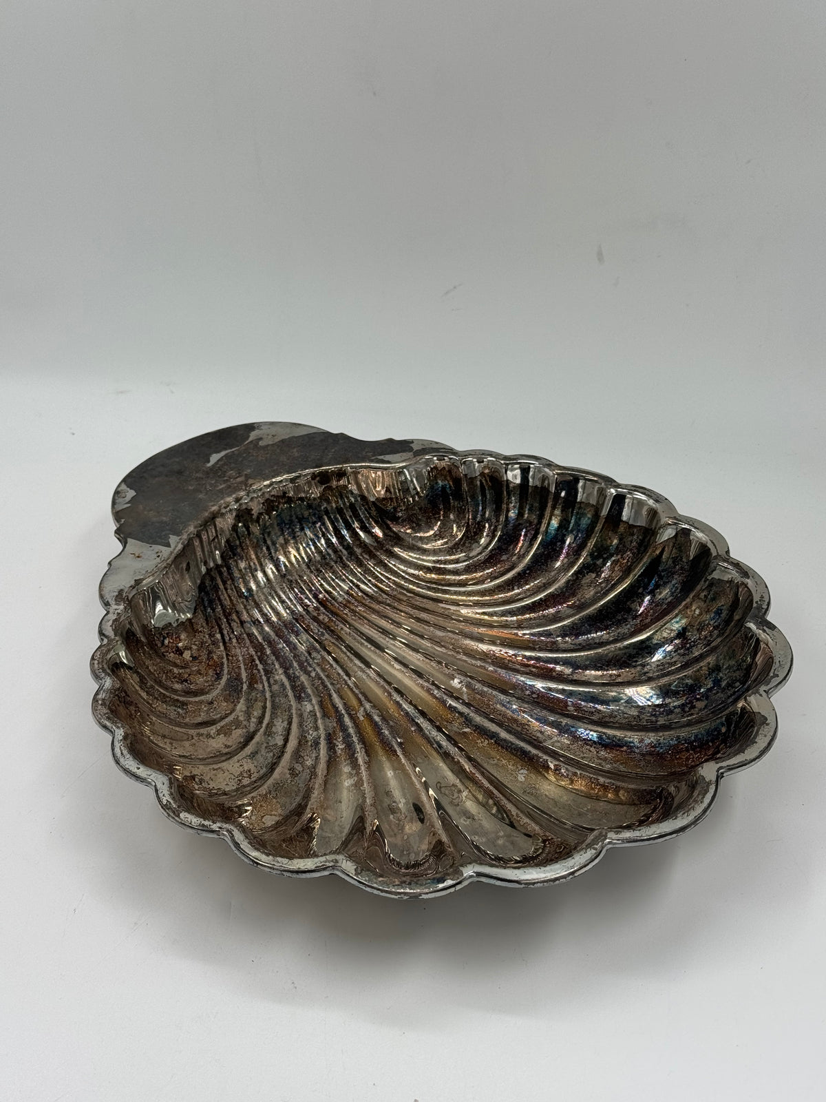 Vintage Silver-Plated Scallop Shell Dish