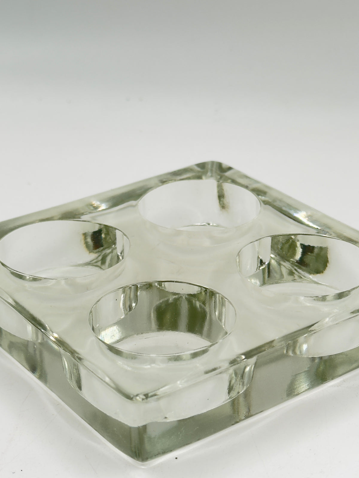 Vintage Solid Glass Four-Light Tealight Holder