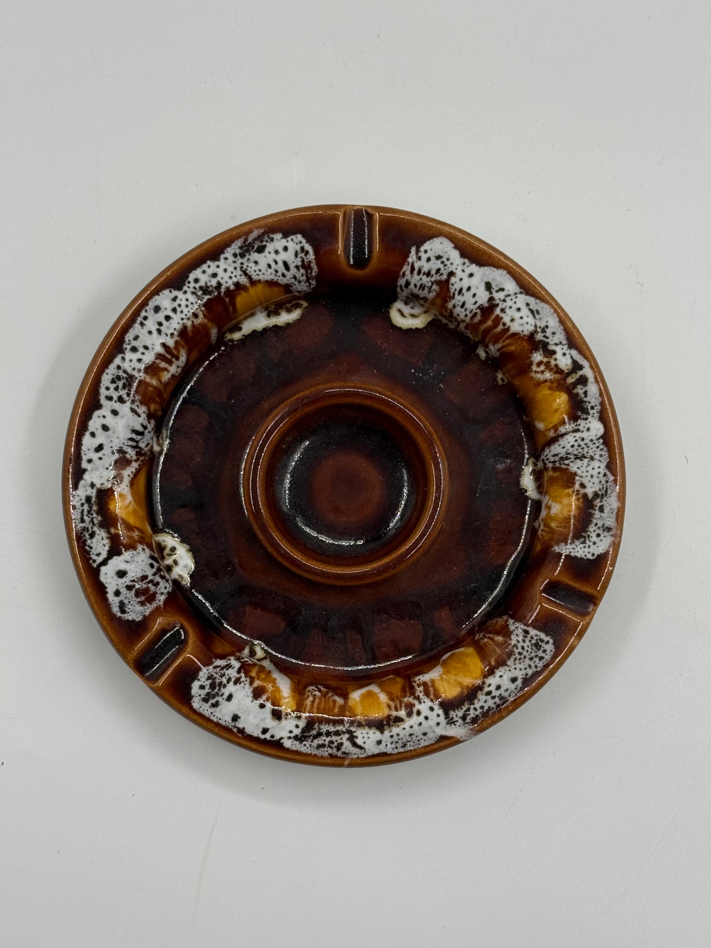 Vintage Drip Glaze Ceramic Ashtray