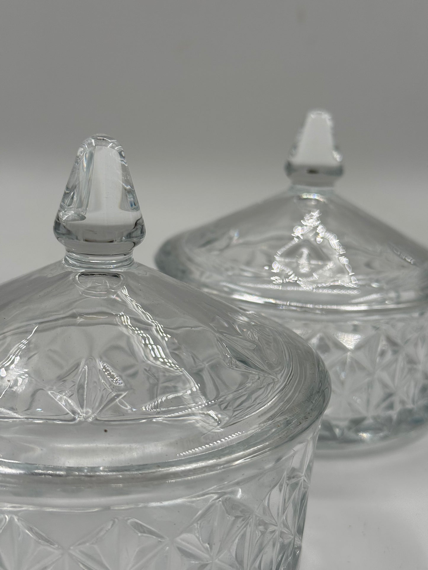 Vintage Cut Glass Storage Jar Set