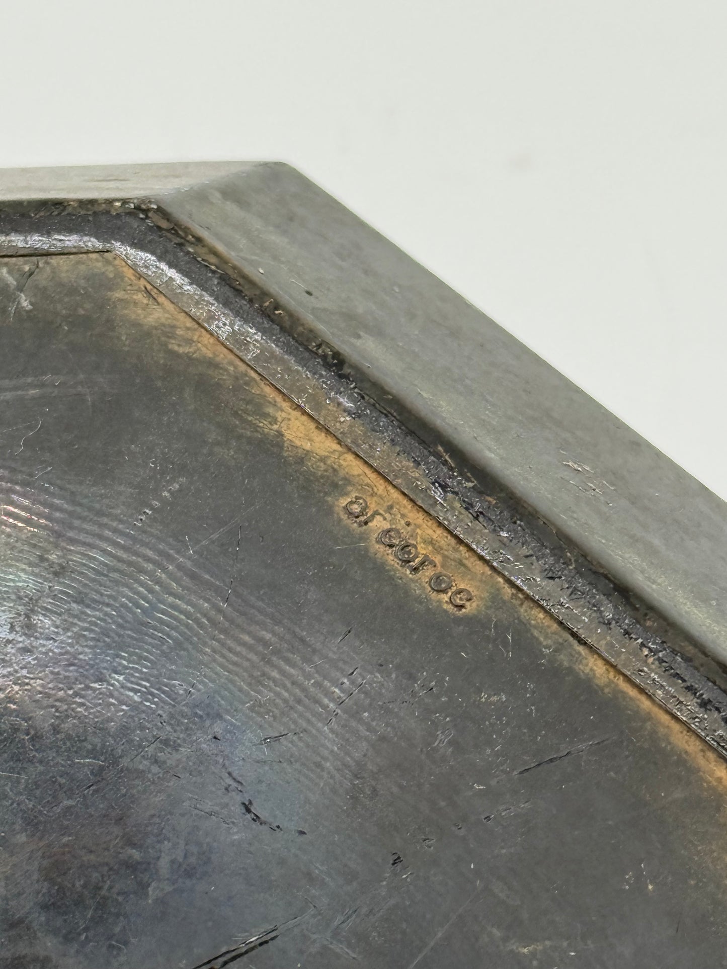 Black Arcoroc Tray Octagonal with Red Line