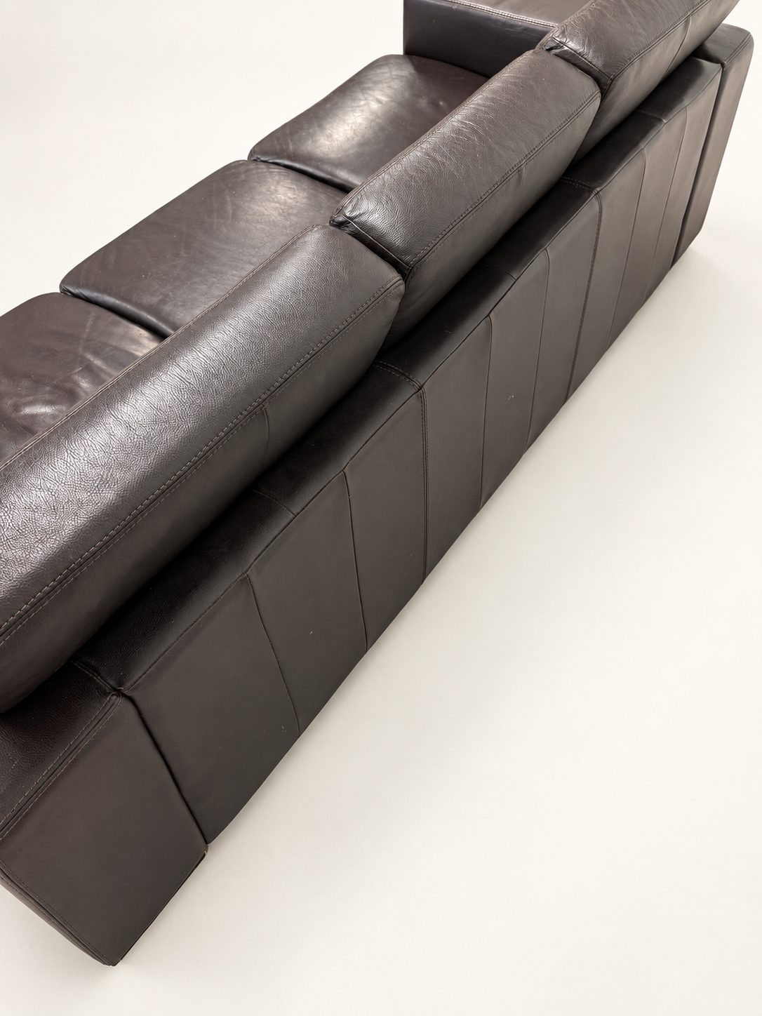 Brown Leather 3-Seater Sofa