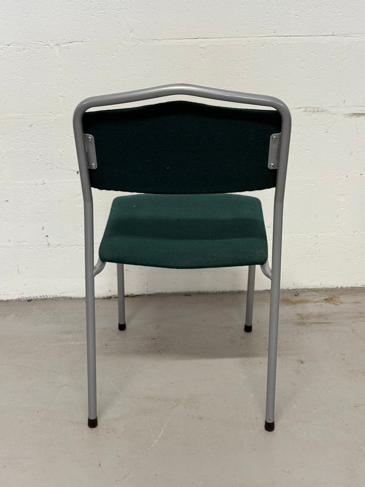 Set of 5 Vintage Green Upholstered Chairs