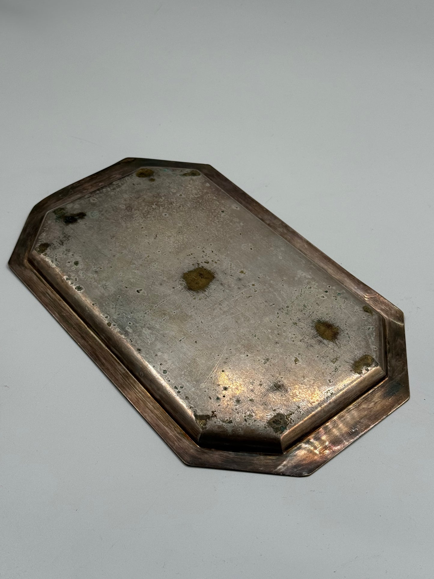 Vintage Silver Plated Octagonal Serving Tray