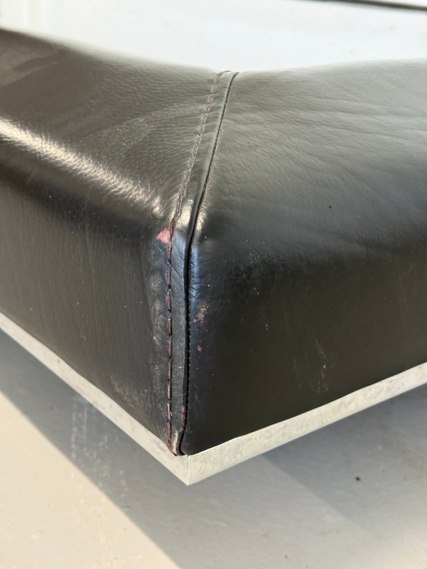 Large Vintage Leather-Wrapped Coffee Table