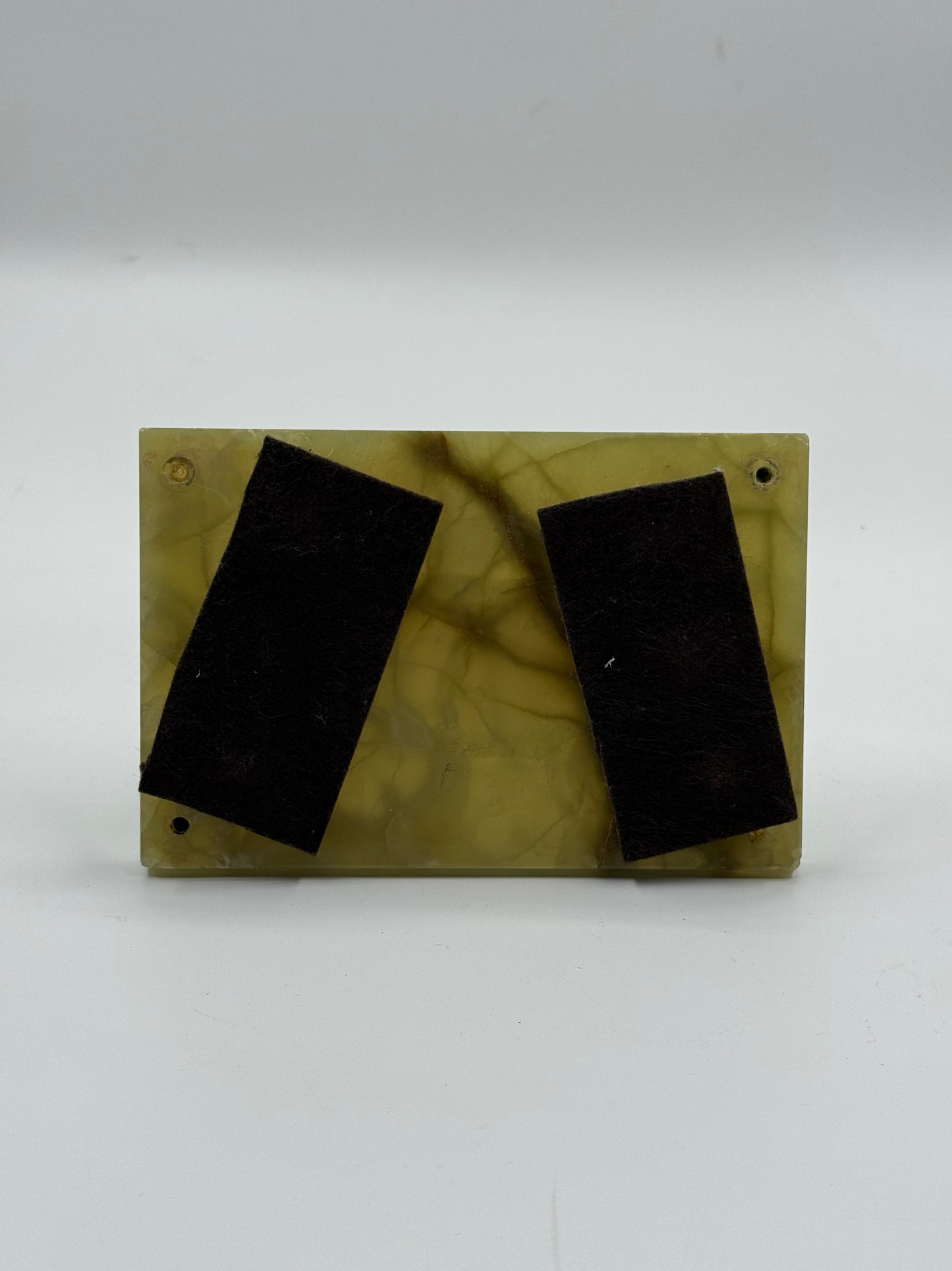 Vintage Onyx & Metal Desk Letter Holder