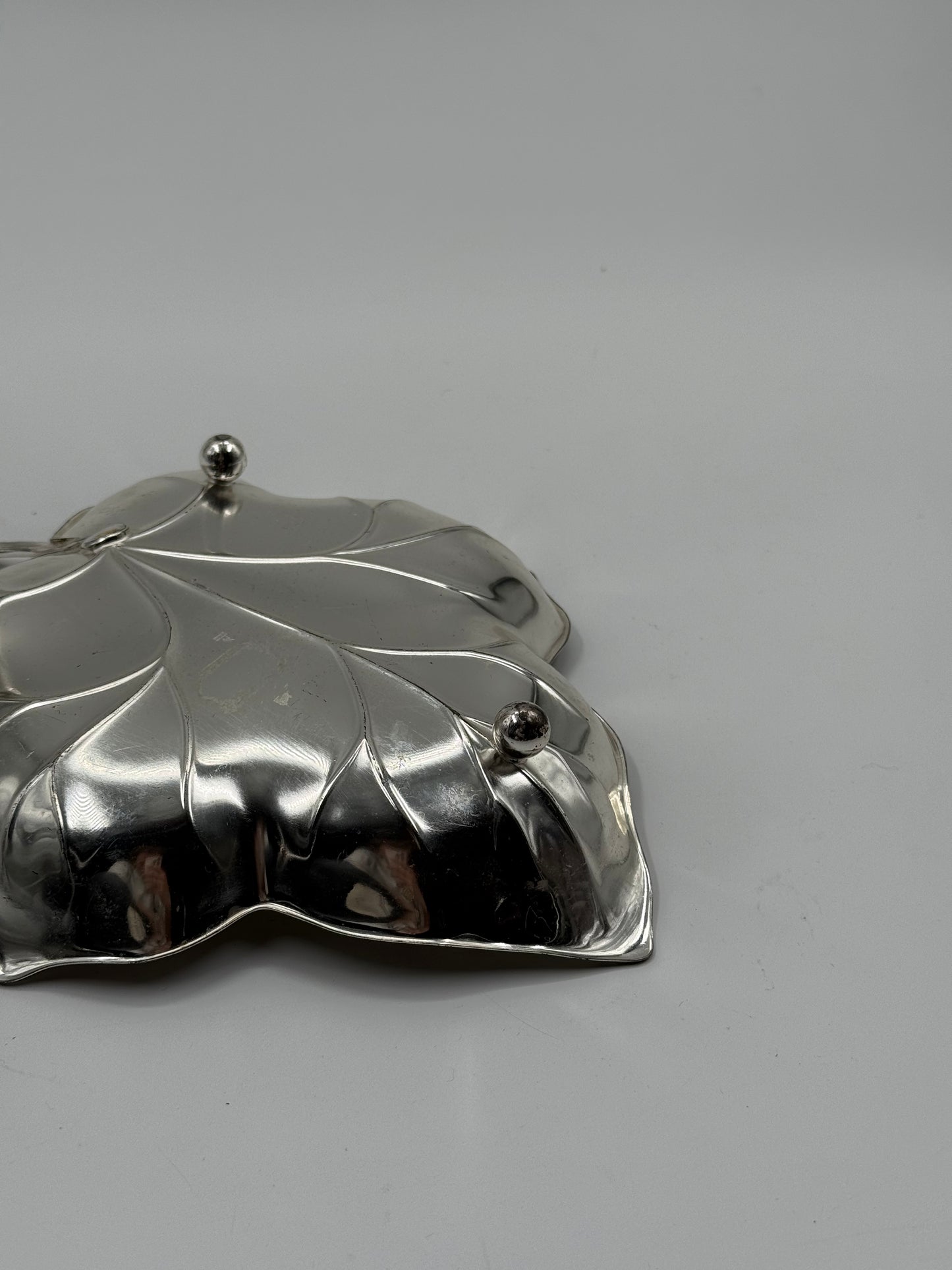 Vintage Silver-Plated Sculptural Leaf Dish