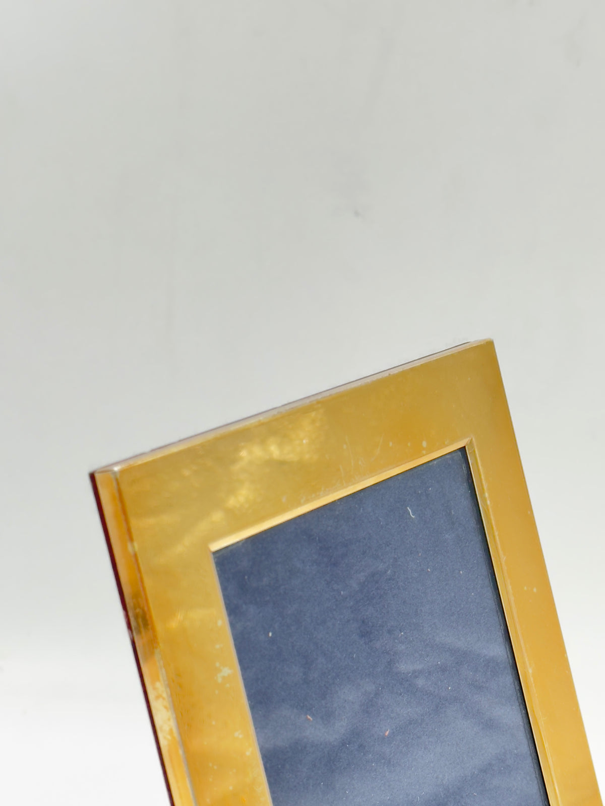 Vintage Gold-Tone Metal Picture Frame with Wood Easel Back