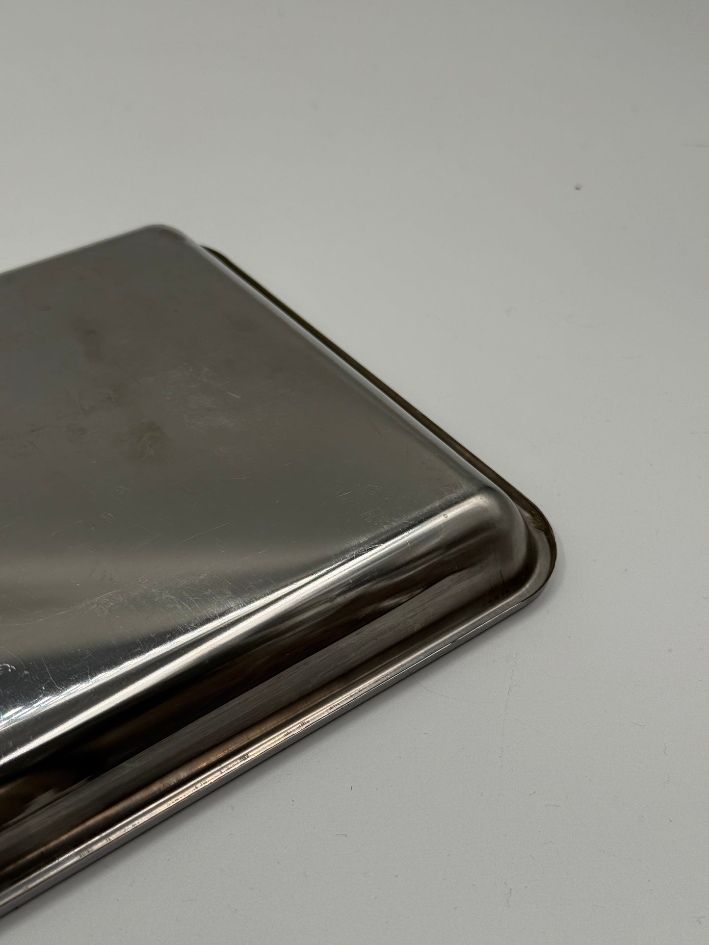 Aluminum Serving Tray with Teak Handles Mid-Century Modern