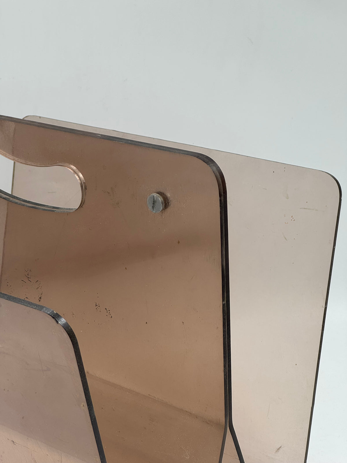 Vintage Smoked Lucite Magazine Rack