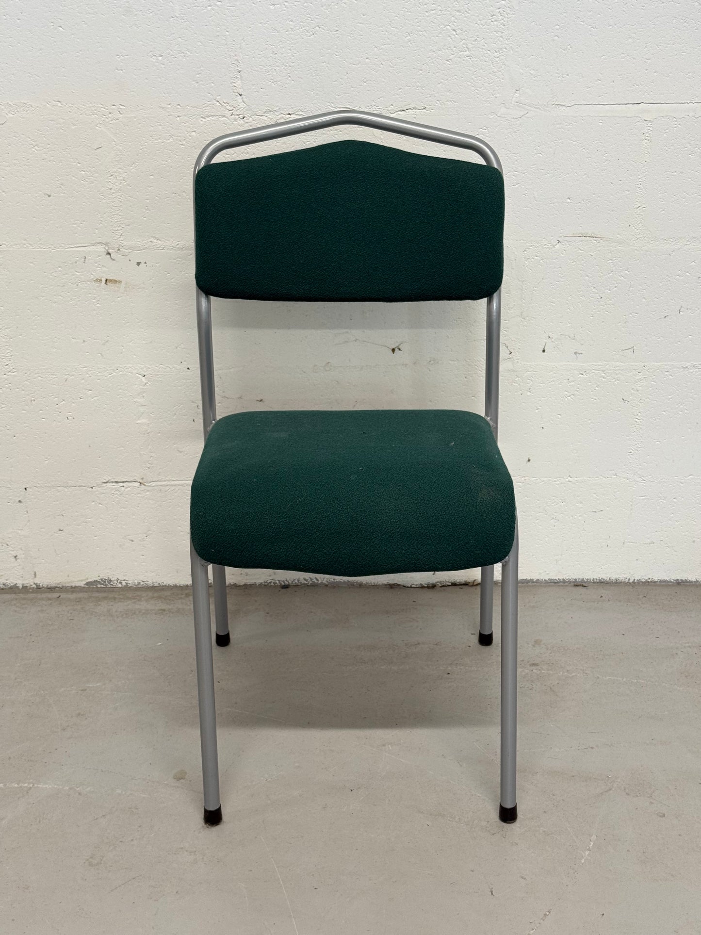 Set of 5 Vintage Green Upholstered Chairs