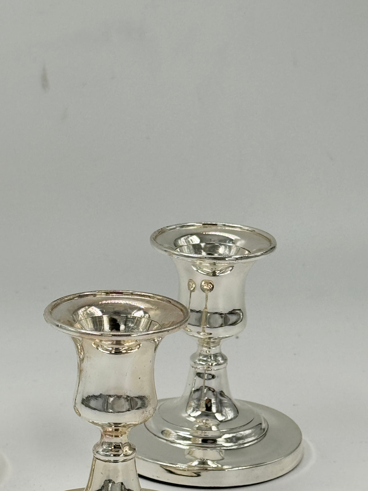 Set of 3 Vintage Silver-Plated Candlesticks