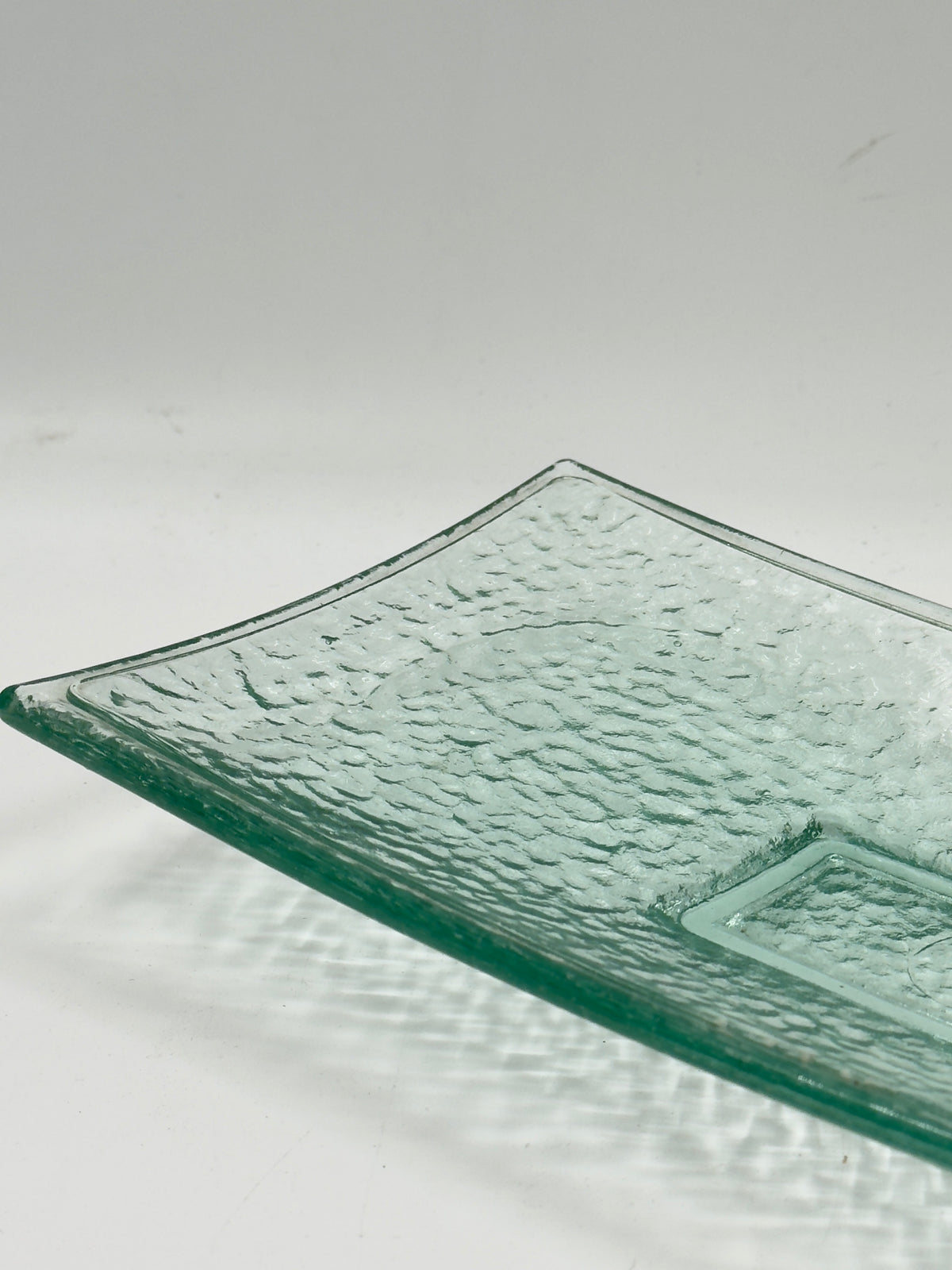 Vintage Textured Glass Catchall Tray
