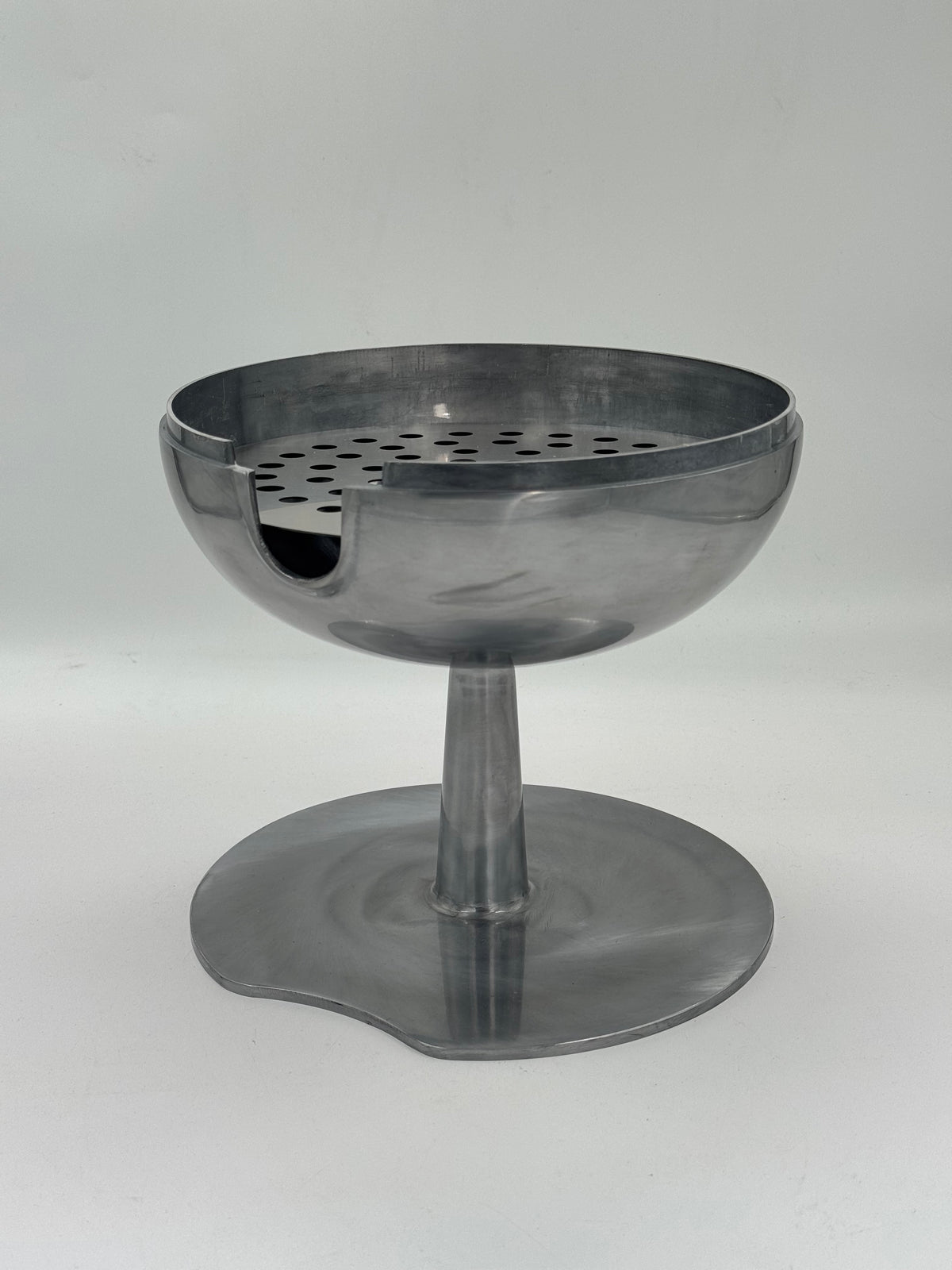 Vintage Sculptural Aluminum Wine Box Display Stand, Snifter Form