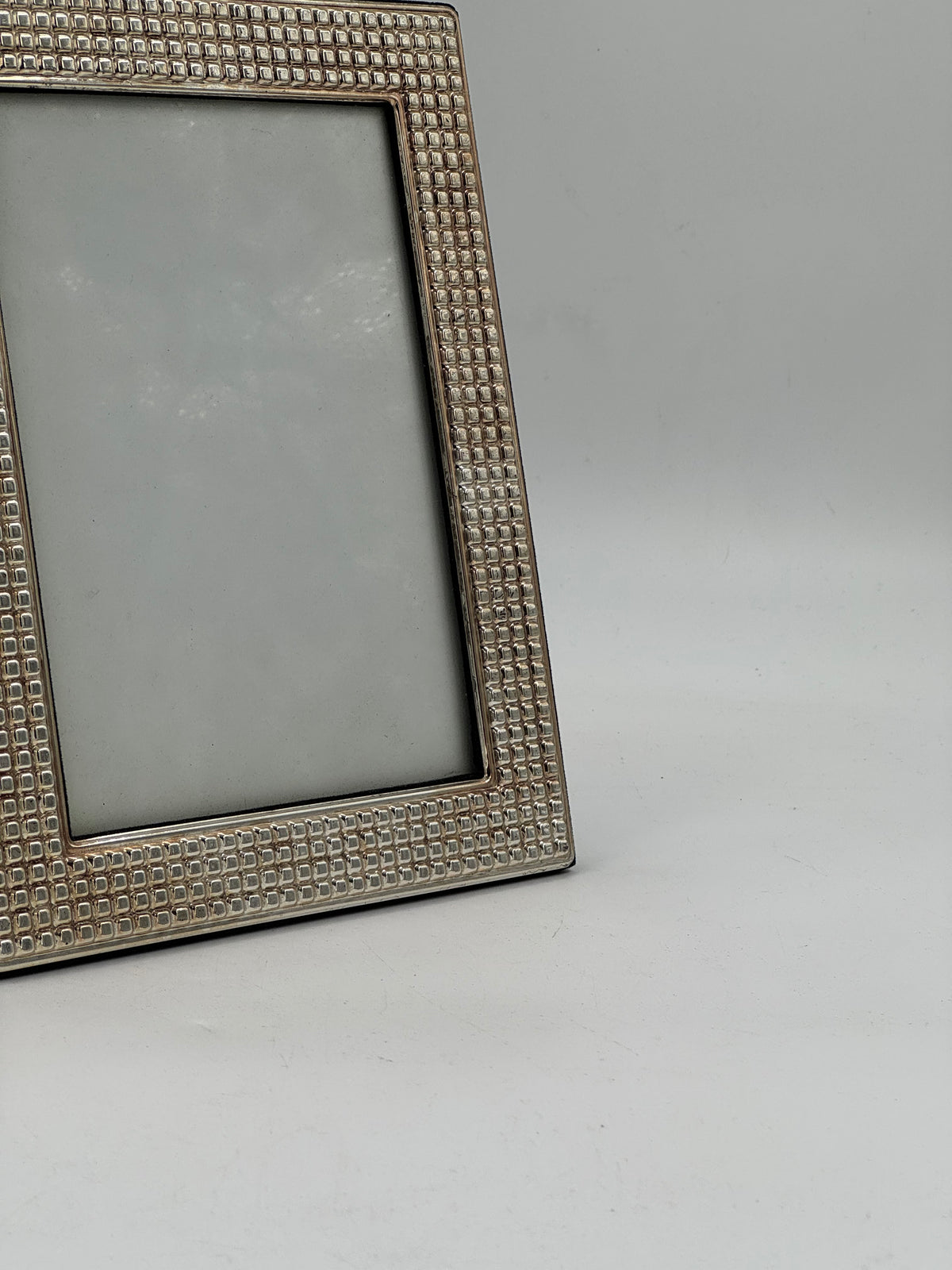 Embossed Grid Silver-Tone Photo Frame