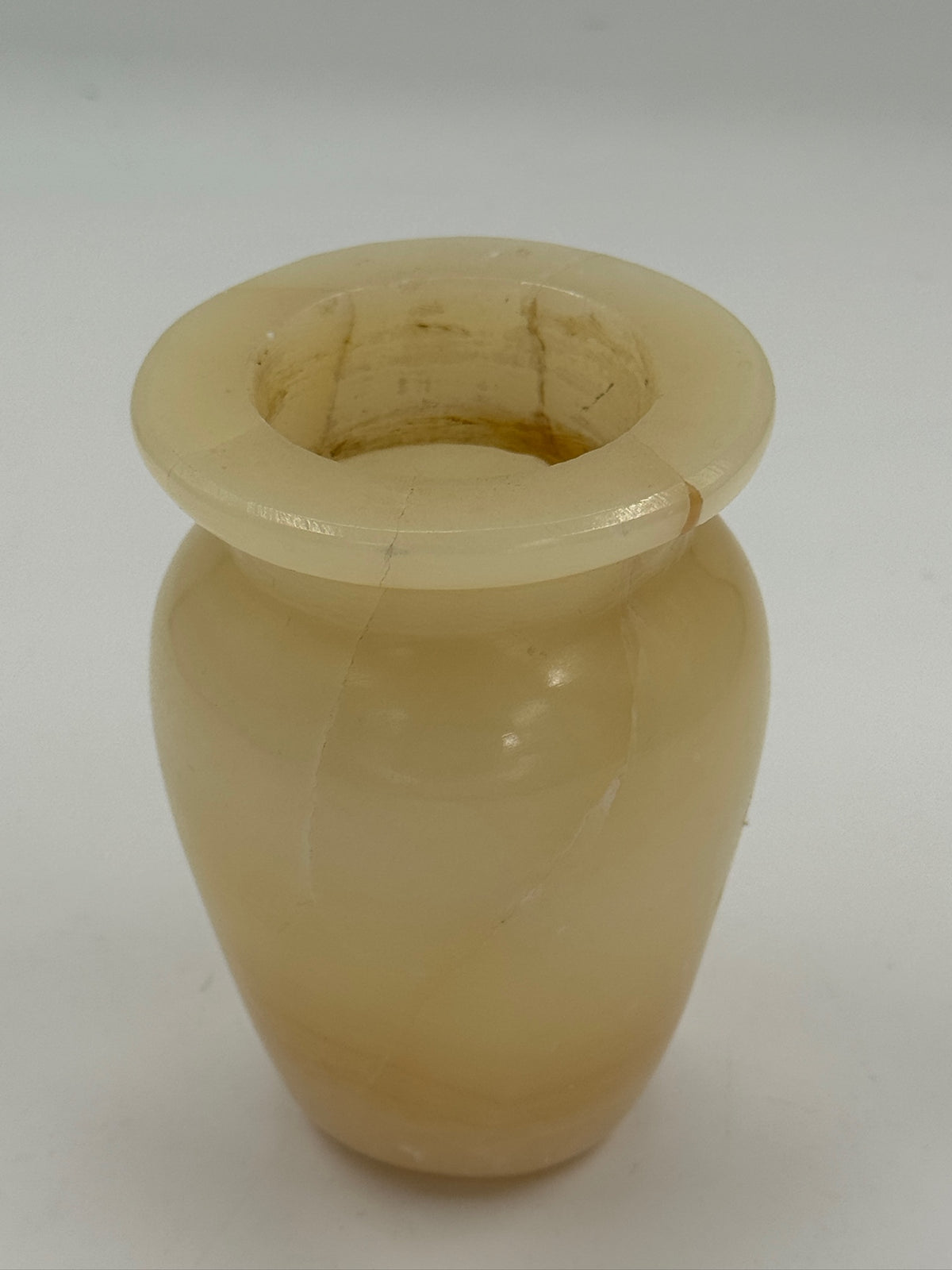 Vintage Honey Alabaster Urn Vase