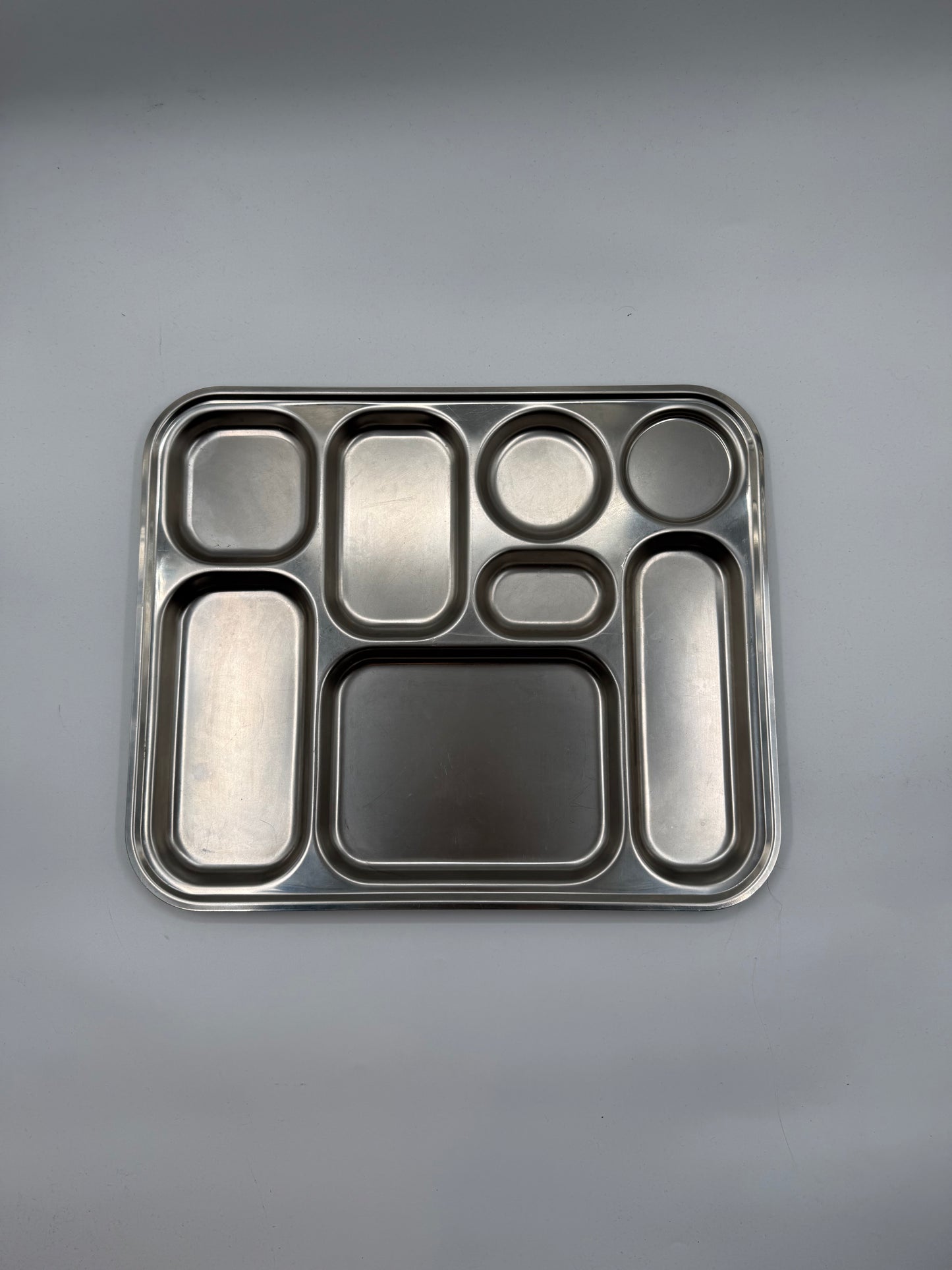 Stainless Steel Compartment Tray Functional Modernist Object (c. 1970s–80s)