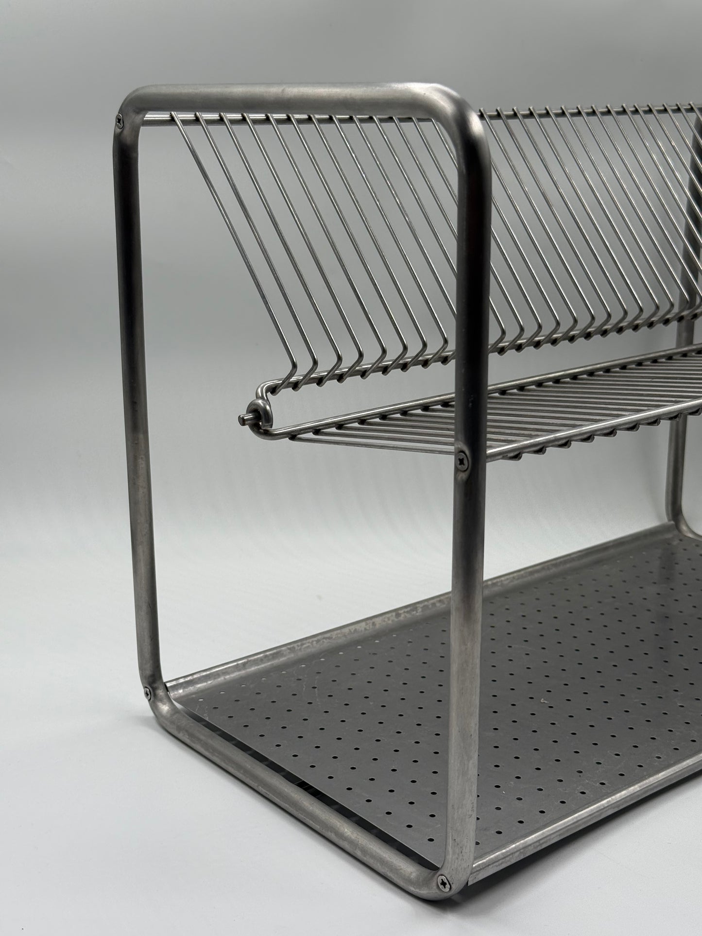 Architectural Stainless Steel Rack Perforated Base (1980s)