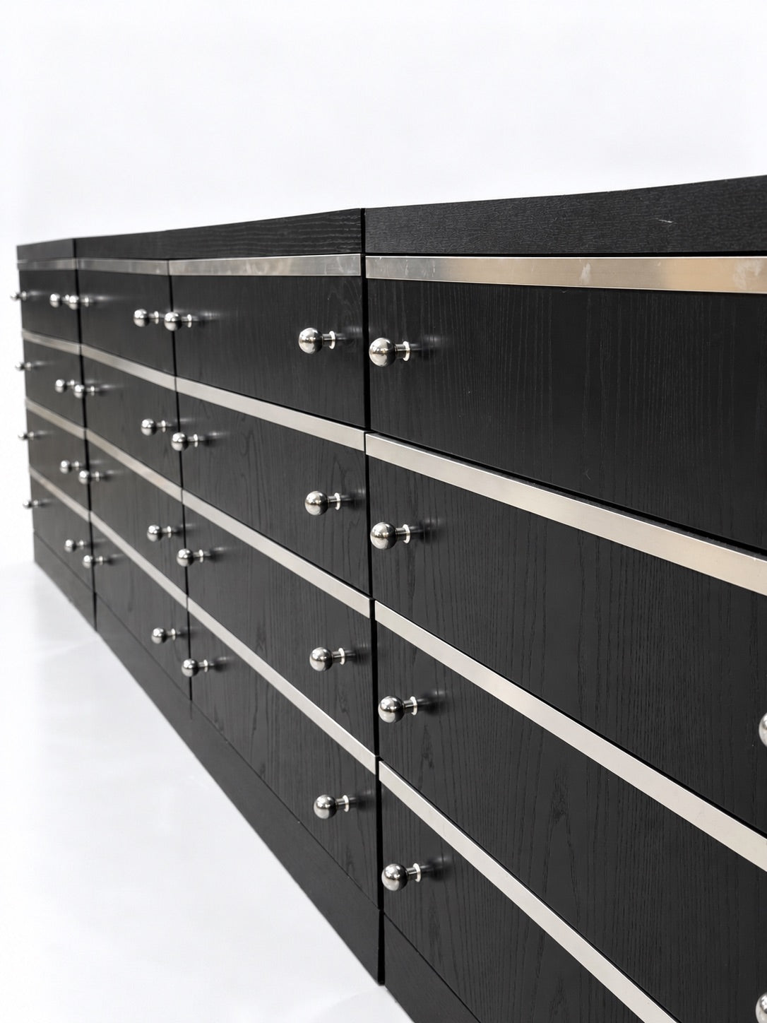 Modular Enfilade, Black Ash & Aluminium, 1970s