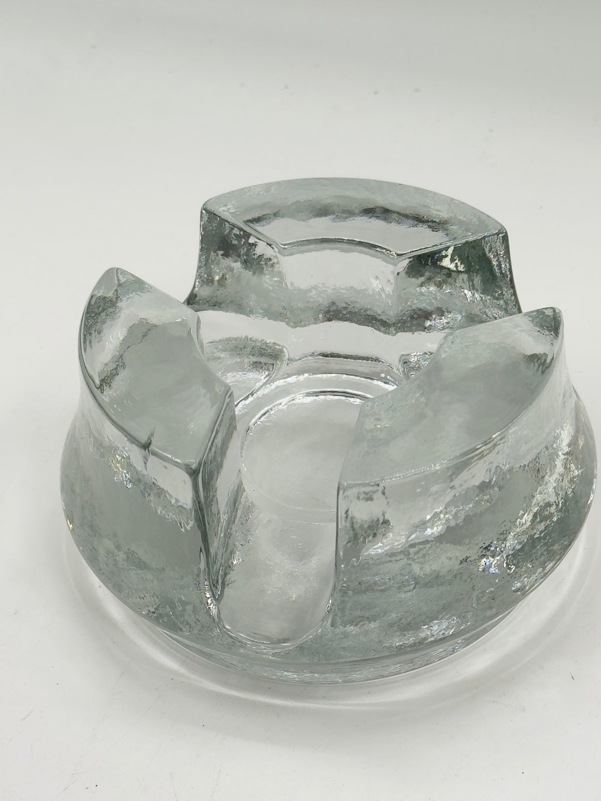 Vintage Textured Glass Pinwheel Ashtray