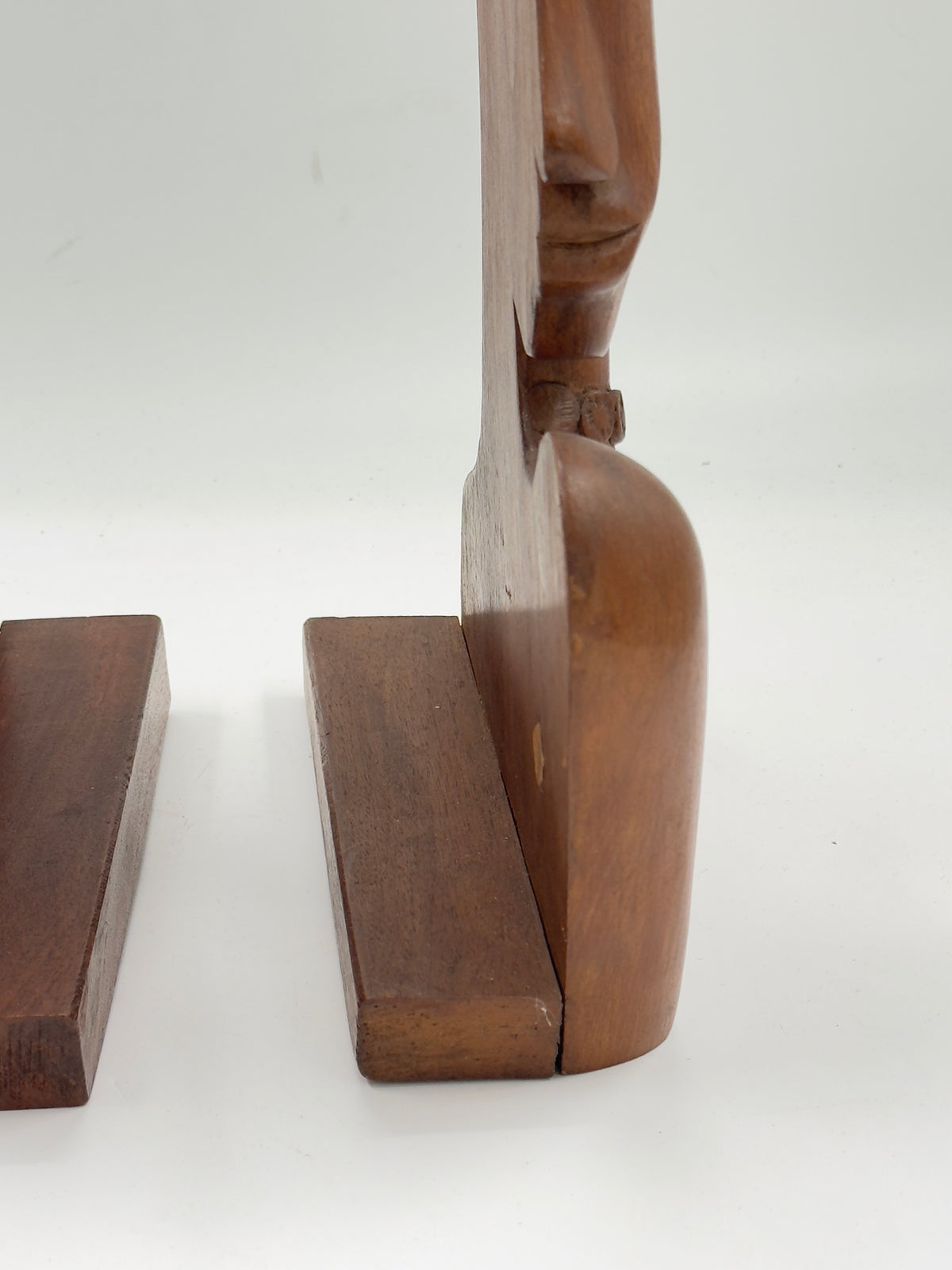 Pair of Vintage Carved Wood African-Style Bust Sculptures