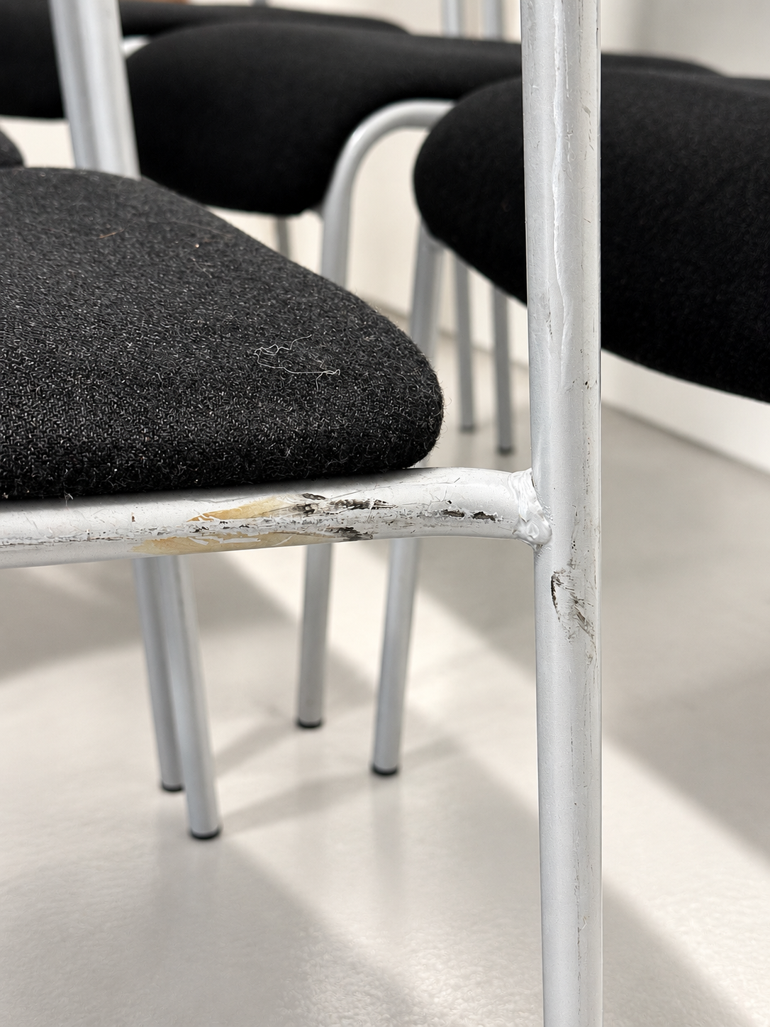 Grey Steel & Black Fabric Chair