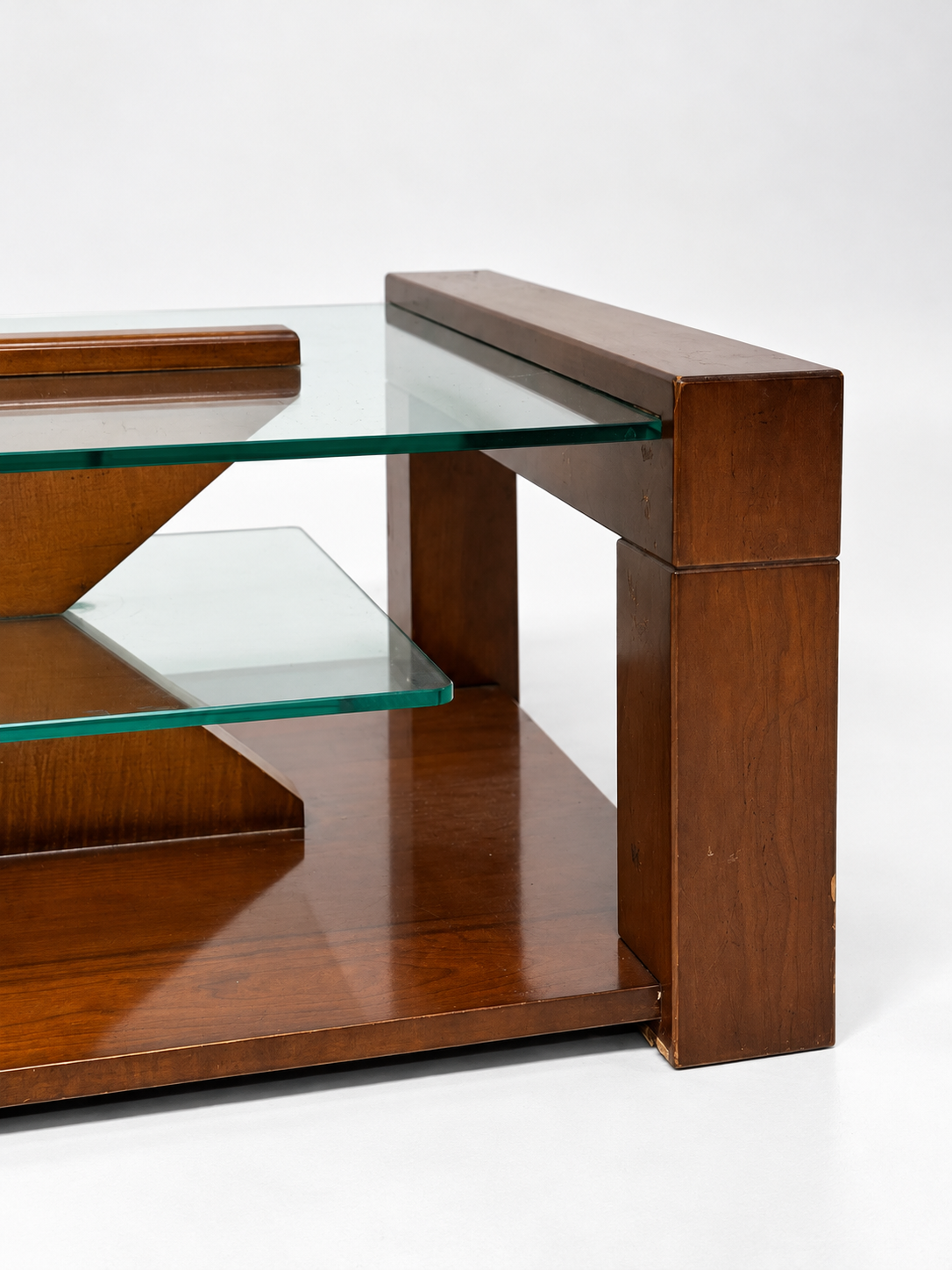 Wood & Glass Coffee Table, 1980s