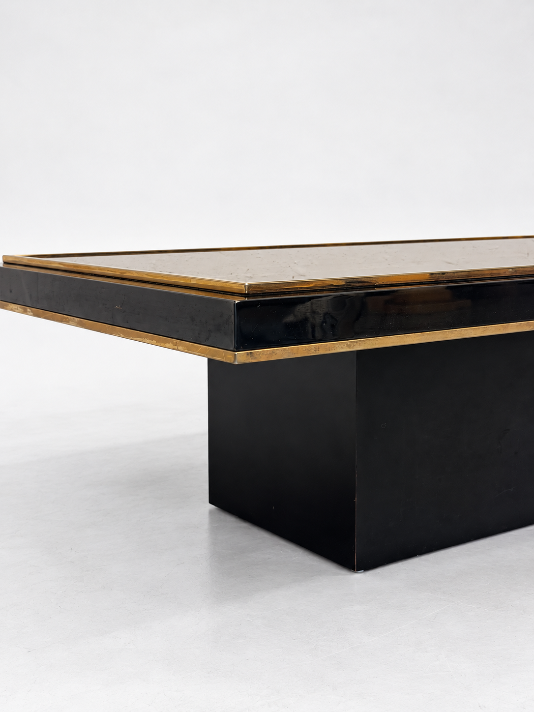 Smoked Mirror & Brass Coffee Table, 1970s