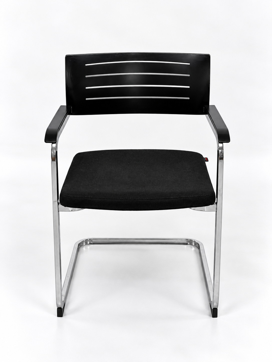 Set of 6 Züco Cantilever Armchairs, Black Wood & Chrome