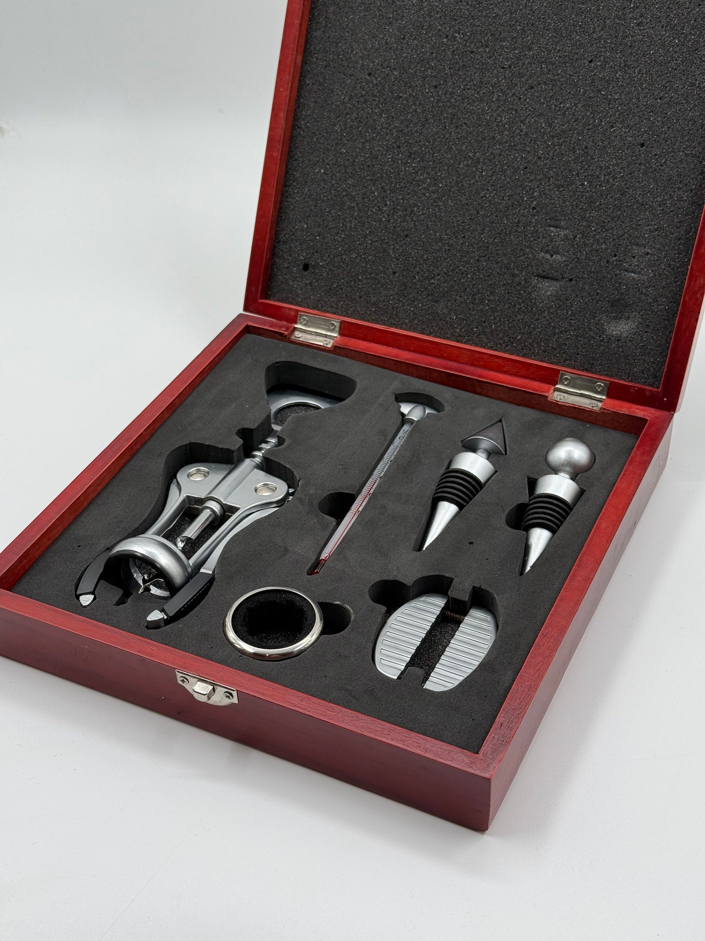 Sommelier’s Ritual Set Chrome Tools in Mahogany Presentation Box