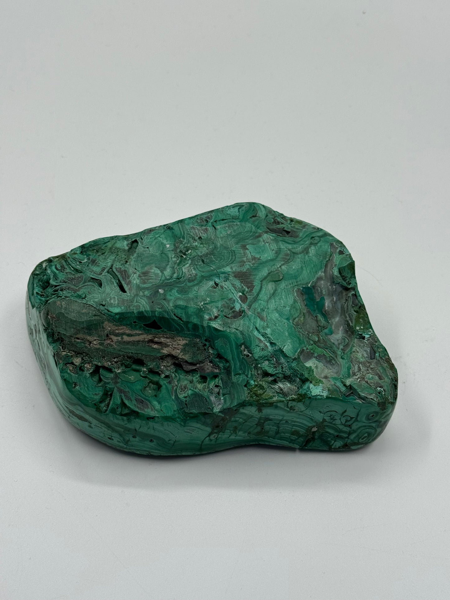Sculptural Malachite Stone trinket bowl