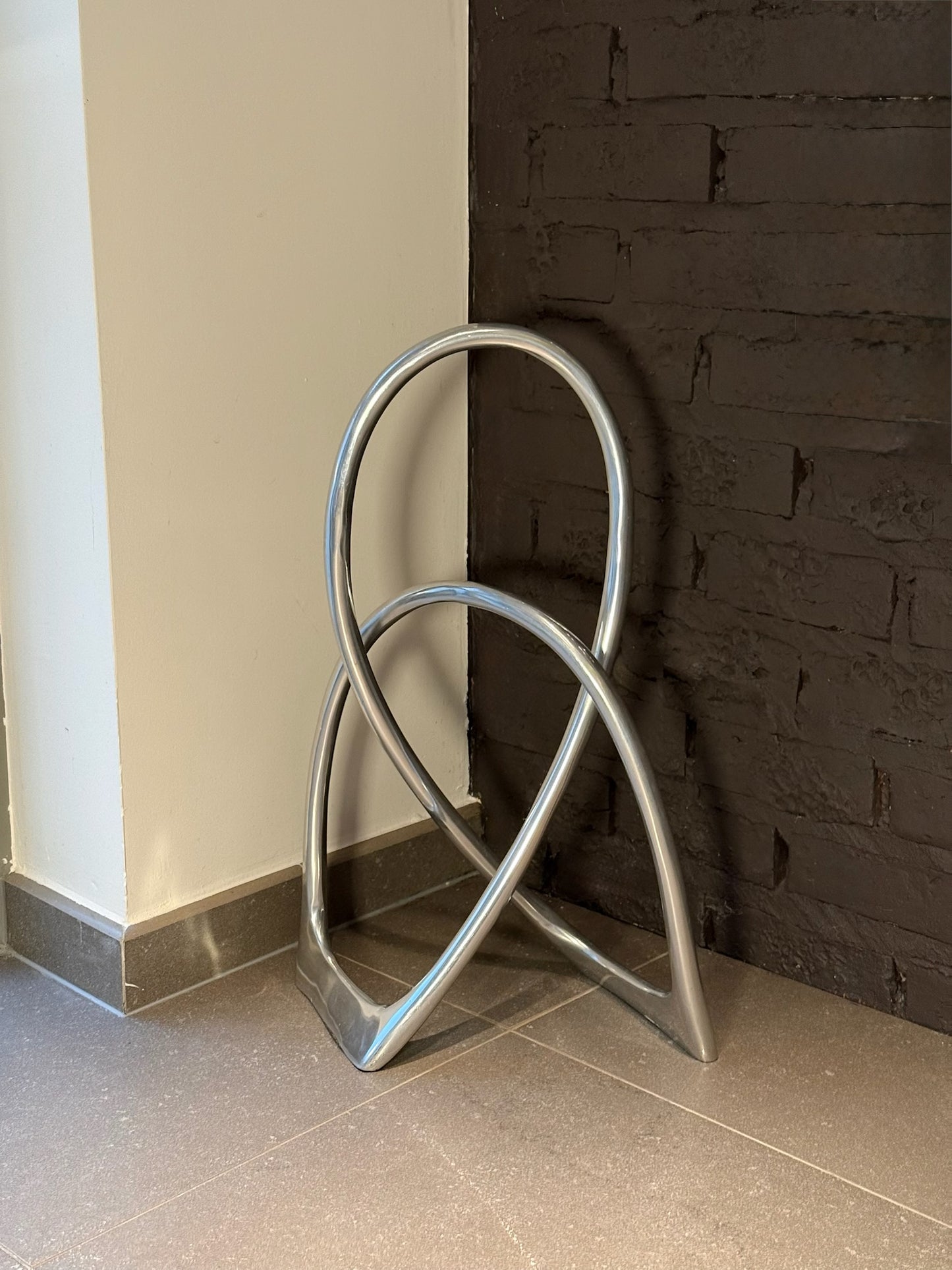 Polished Chrome Ribbon Sculpture