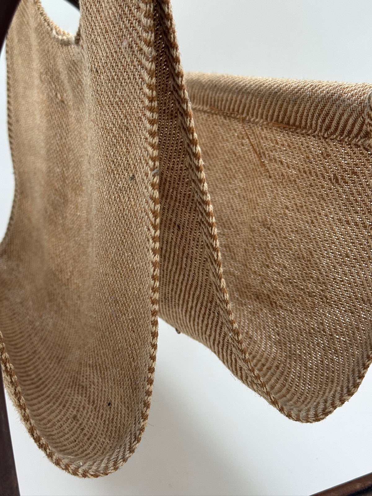 Vintage Bamboo and Jute Magazine Rack, Italian Style