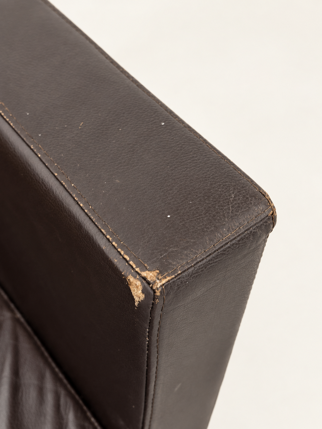 Leather Armchair with Side Table
