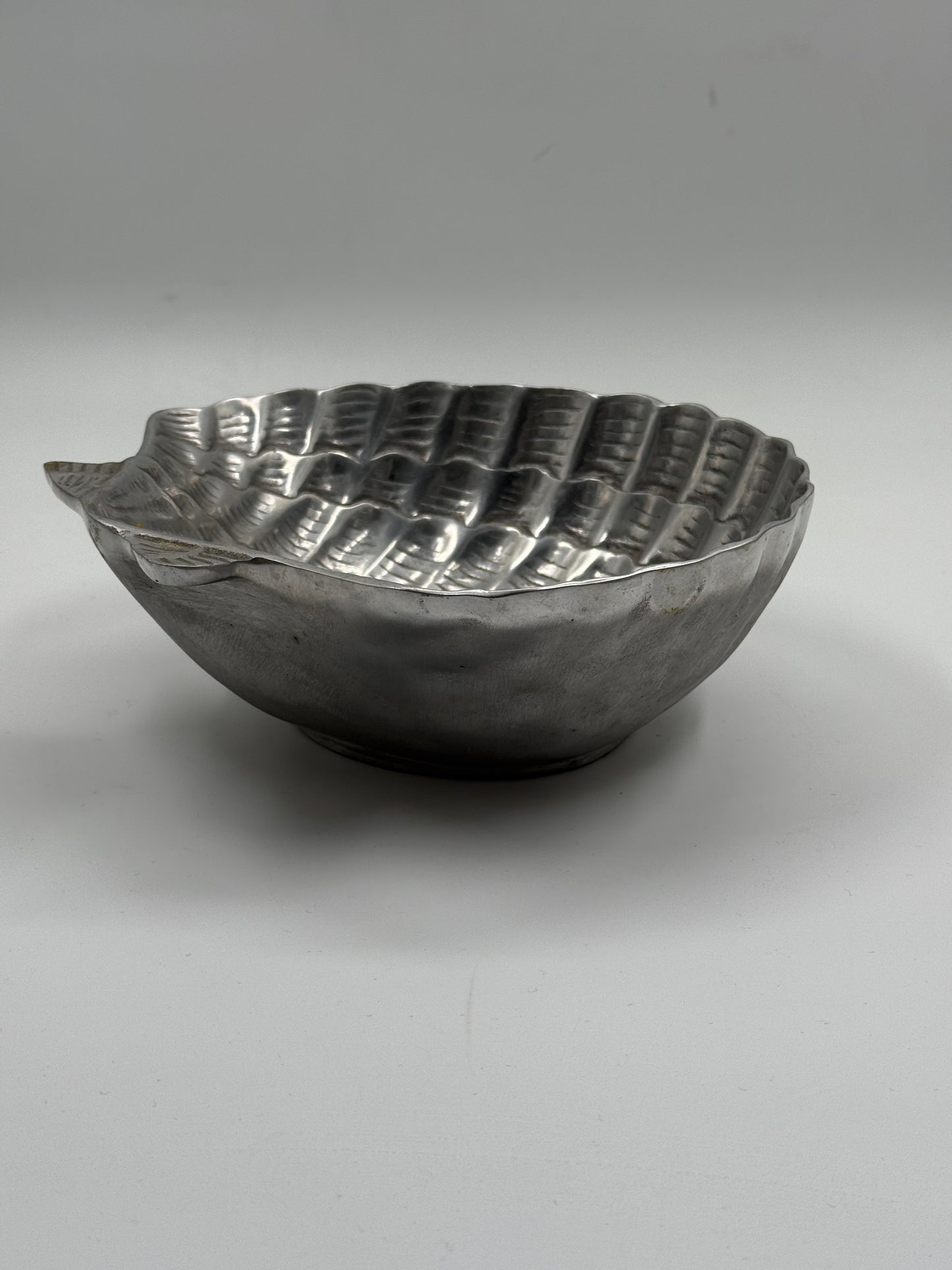 Shell Shaped Aluminum Bowl Organic Modern Style