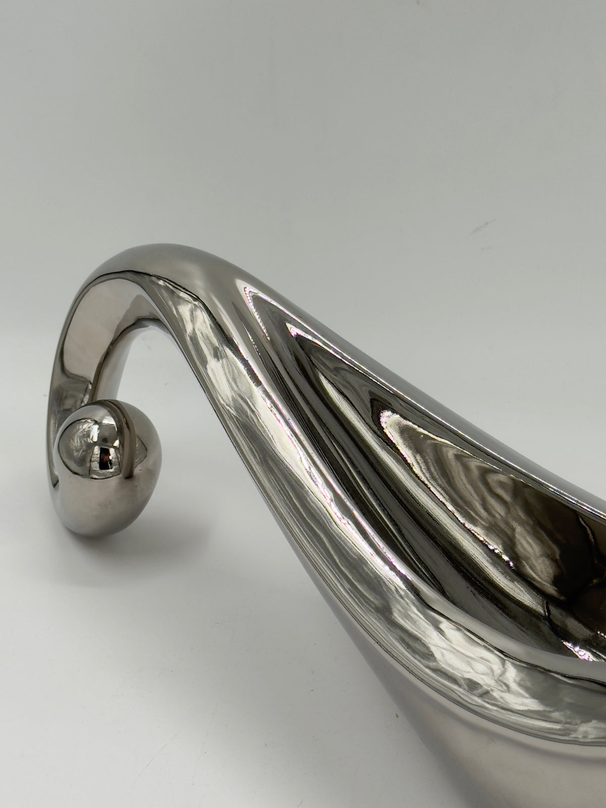 Vintage Sculptural Silver-Plated Centerpiece Bowl with Scroll Handle