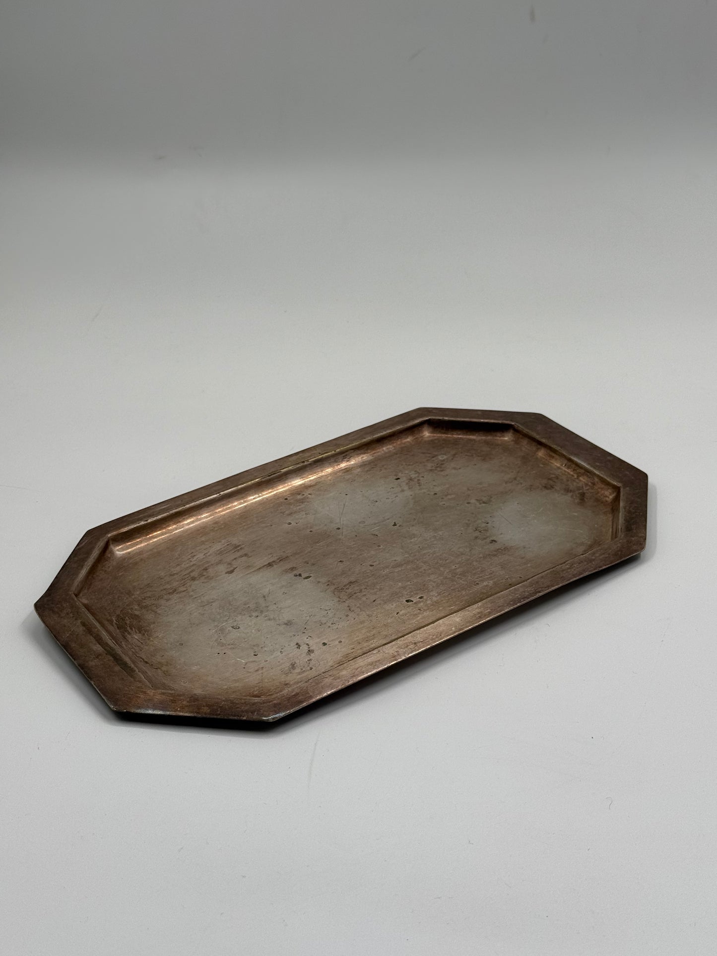 Vintage Silver Plated Octagonal Serving Tray