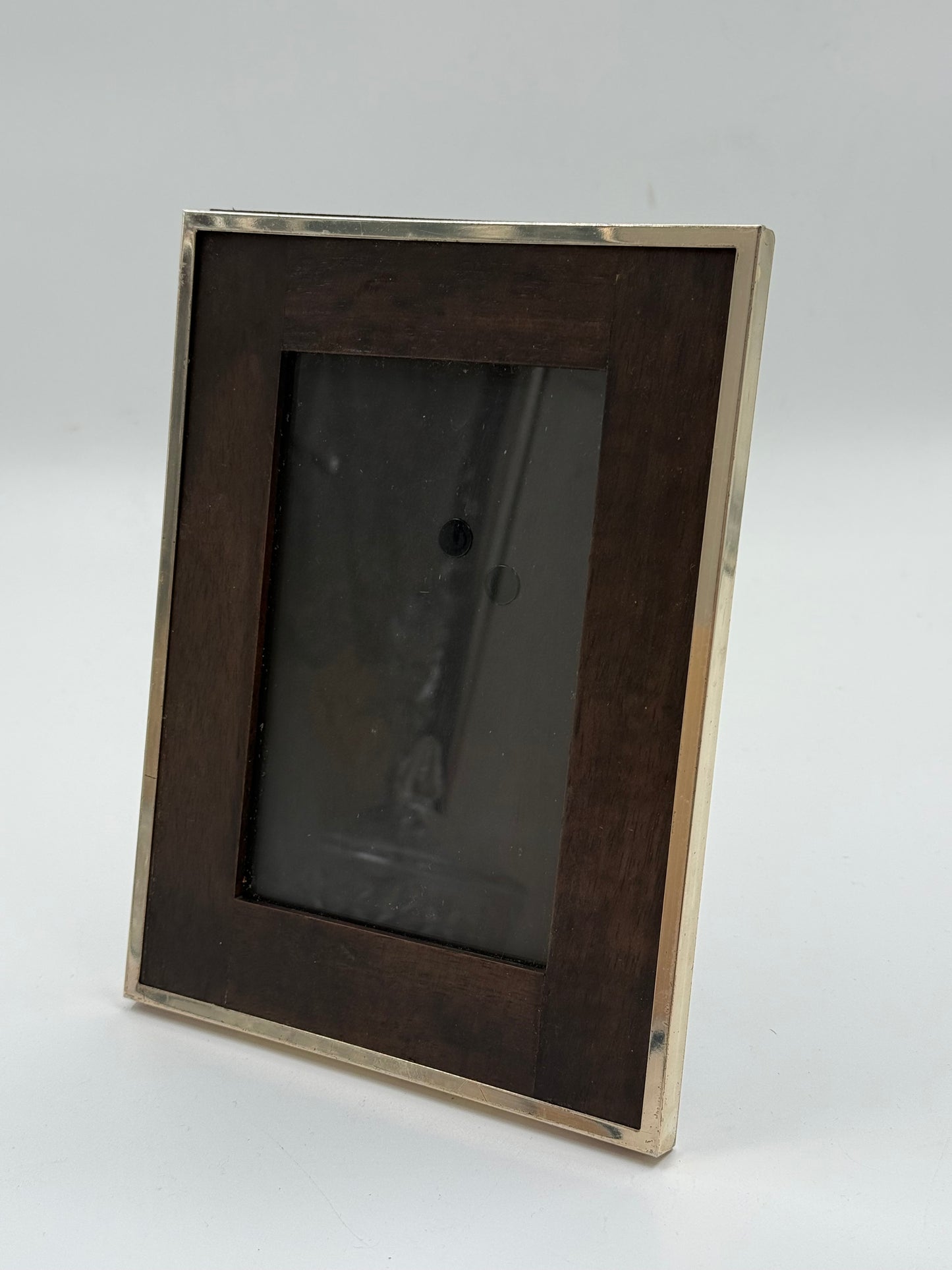 Vintage Wood & Brass Photo Frame